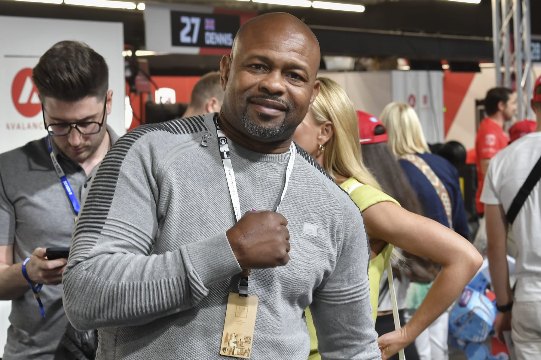 LONDON, ENGLAND - JULY 30: Roy Jones Jr. former professional boxer during the ABB FIA Formula E Championship -London E-Prix Round 13 at the ExCel Arena on July 30, 2022 in London, England.(Photo by Vince Mignott/MB Media/Getty Images)