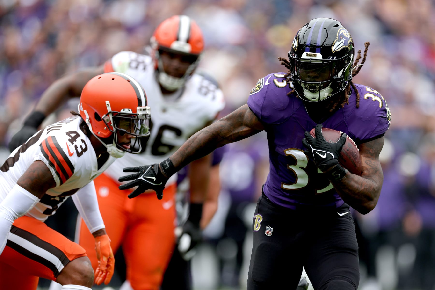 TAMPA, FL - OCTOBER 27: Baltimore Ravens running back Gus Edwards