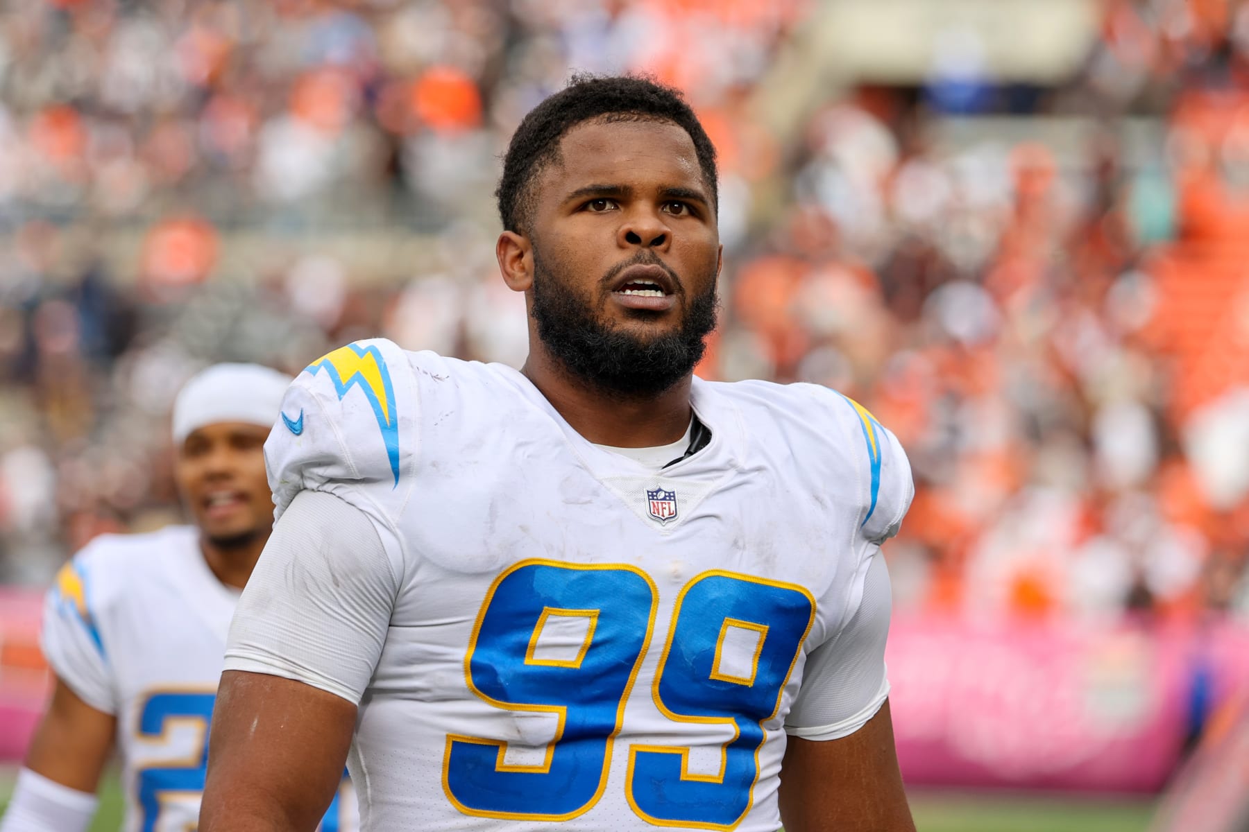 Jerry Tillery White Los Angeles Chargers Game-Used #99 Jersey vs. Houston  Texans on December 26 2021