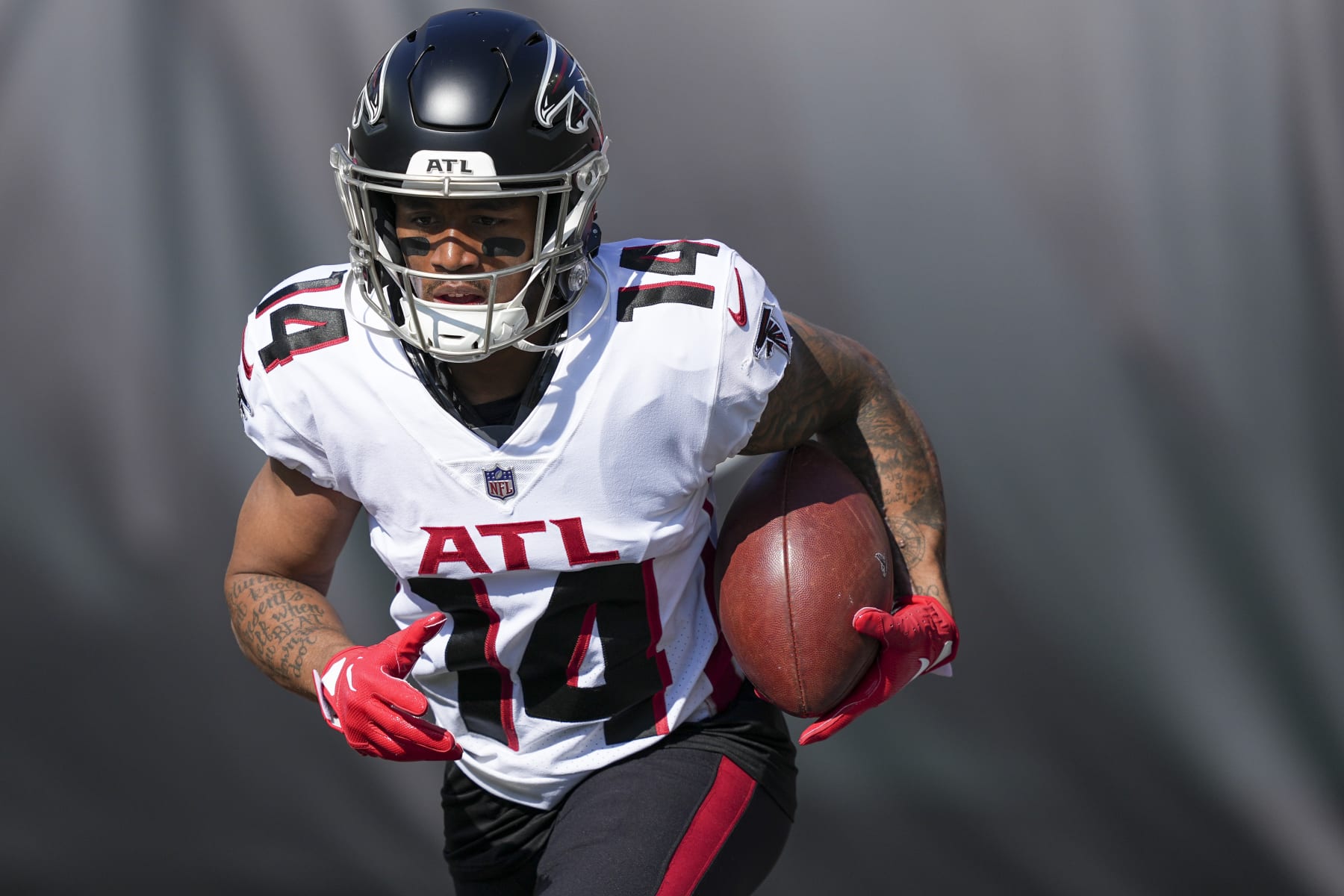 Carolina Panthers wide receiver Terrace Marshall Jr. (88) lines up during  the first half of an NFL football game against the Atlanta Falcons, Sunday,  Sep. 10, 2023, in Atlanta. The Atlanta Falcons