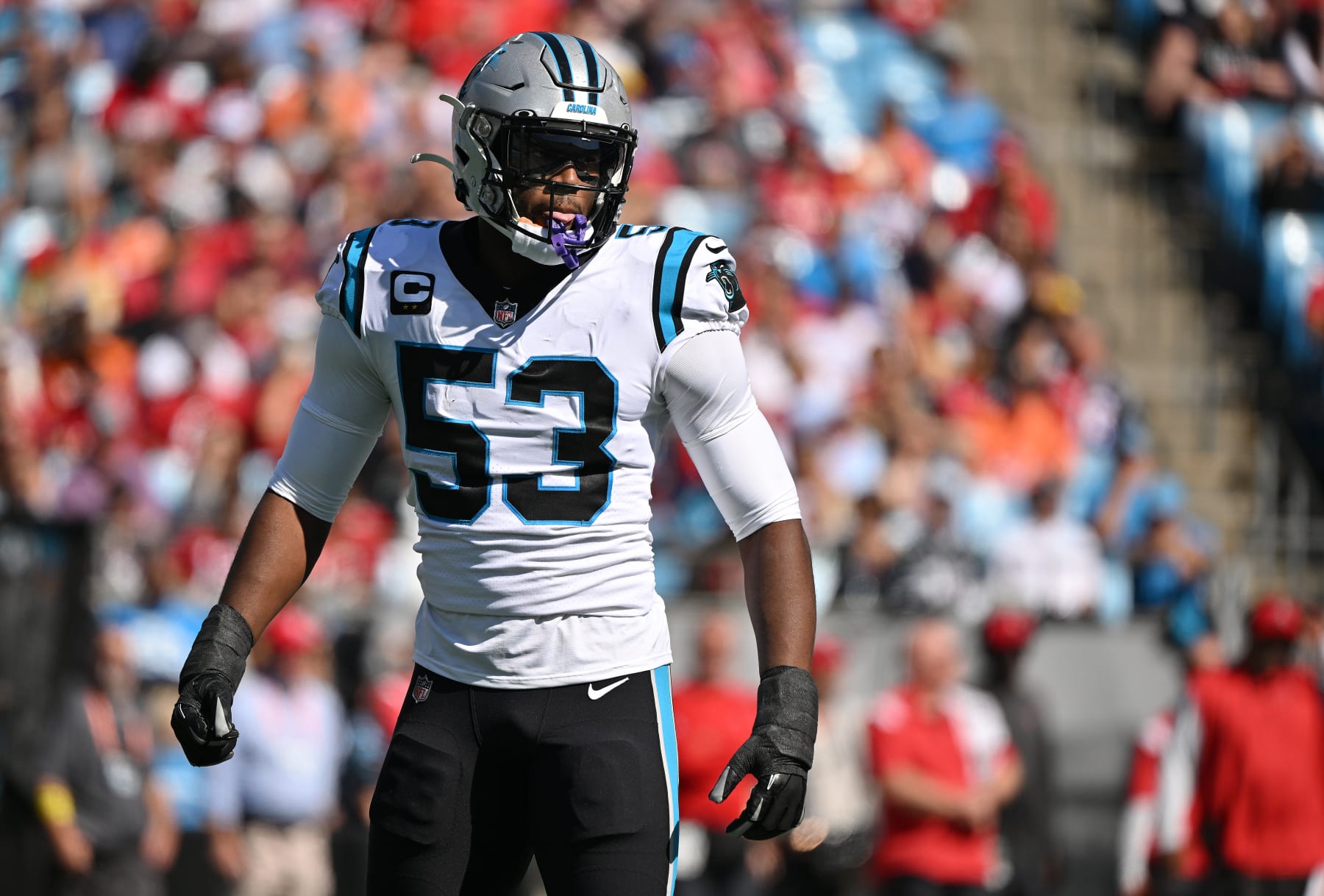 Panthers OLB Brian Burns asked about possibility of midseason trade