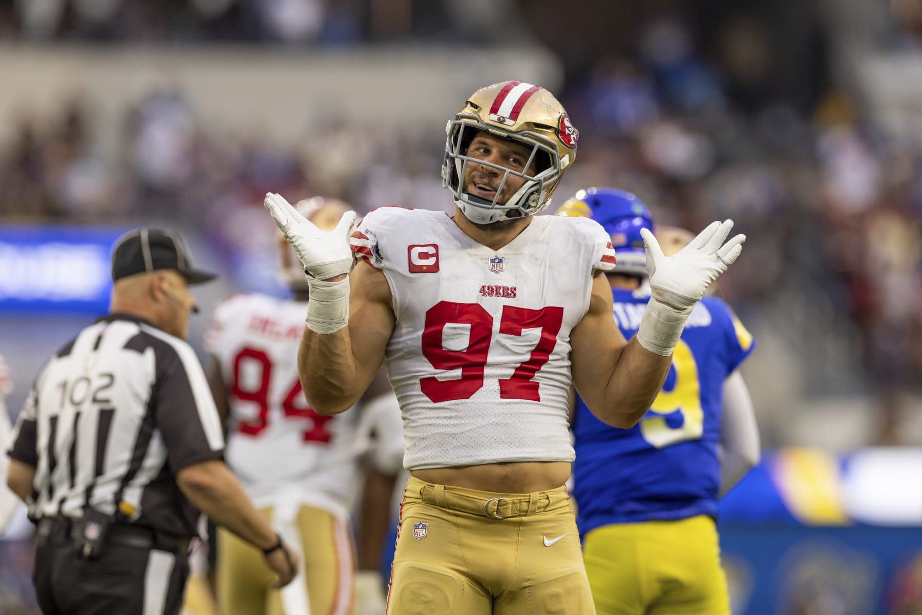 49ers' Steve Wilks lauds Arik Armstead's versatility, front