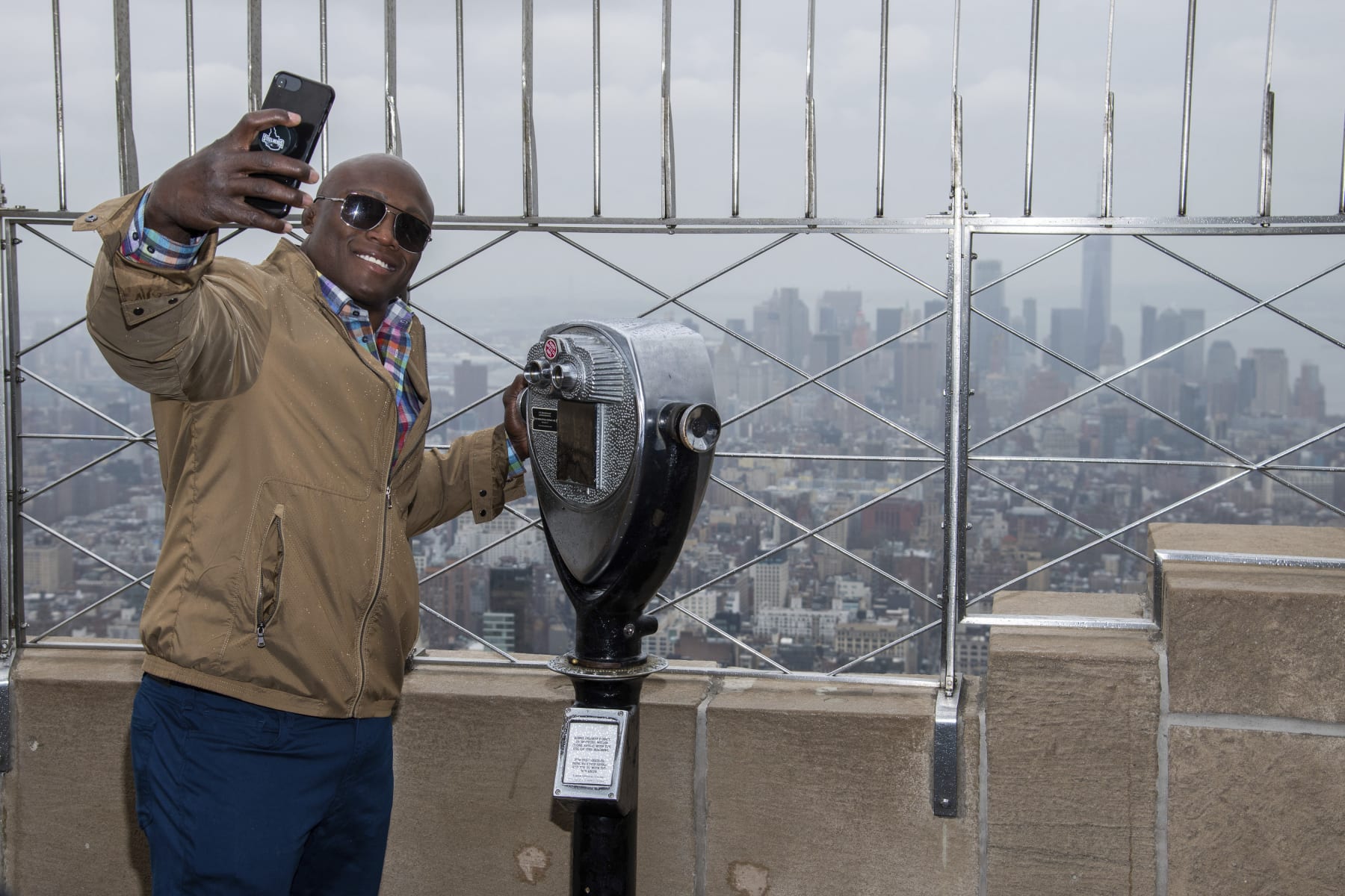 WWE Superstar Bobby Lashley visits the Empire State Building to promote WrestleMania 35 on Friday, April 5, 2019, in New York. (Photo by Charles Sykes/Invision/AP)