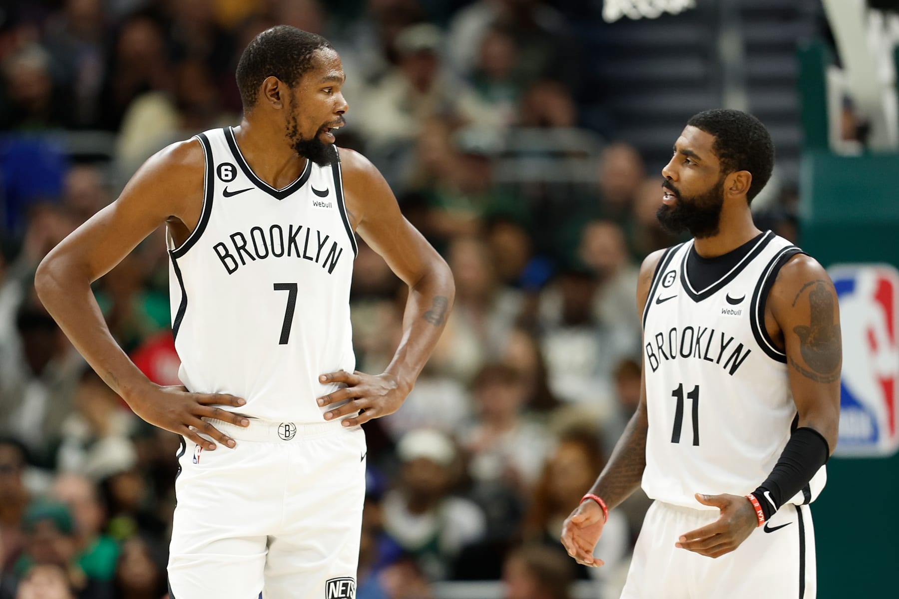 Brooklyn Nets forward Kevin Durant discusses teammates Kyrie