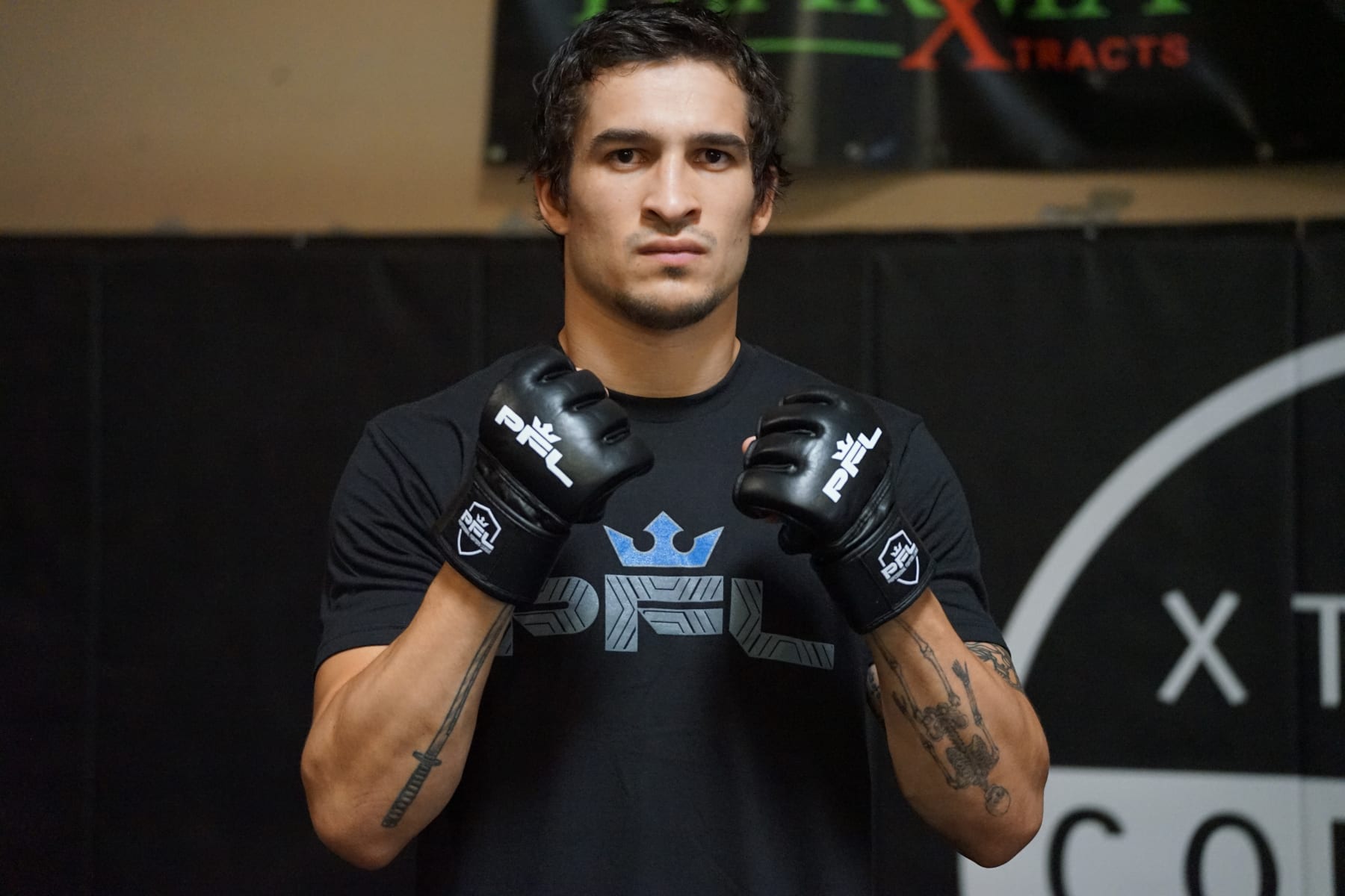 LAS VEGAS, NV - SEPTEMBER 13: Biaggio Ali Walsh, the grandson of the late Muhammad Ali poses for photos ahead of the announcement that hed signed an amateur contract with the Professional Fighters League on September 13, 2022, at Xtreme Couture in Las Vegas, NV. (Photo by Amy Kaplan/Icon Sportswire via Getty Images)