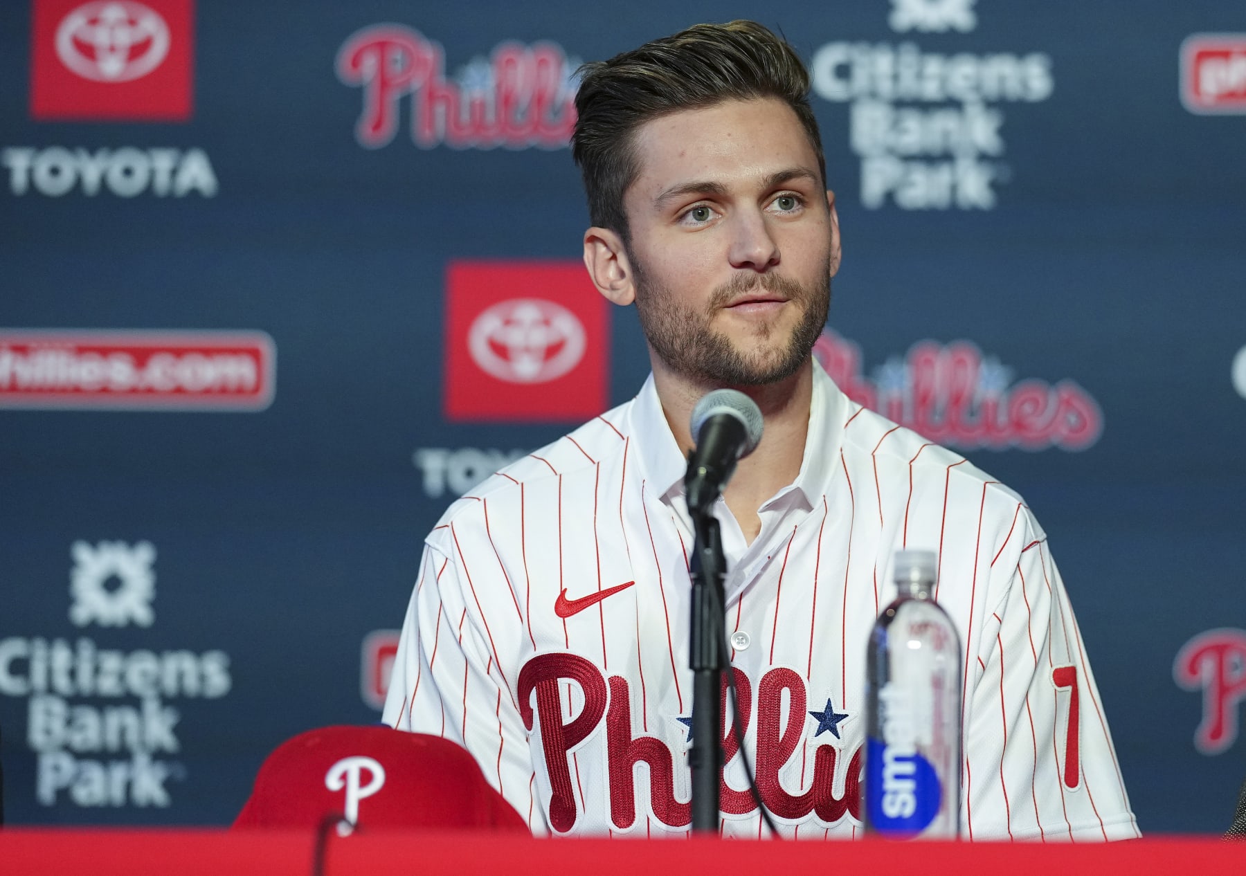 There's real brotherly love for the @phillies' two biggest stars, Bryce  Harper and Trea Turner. Watch as they take on the Braves tonight…