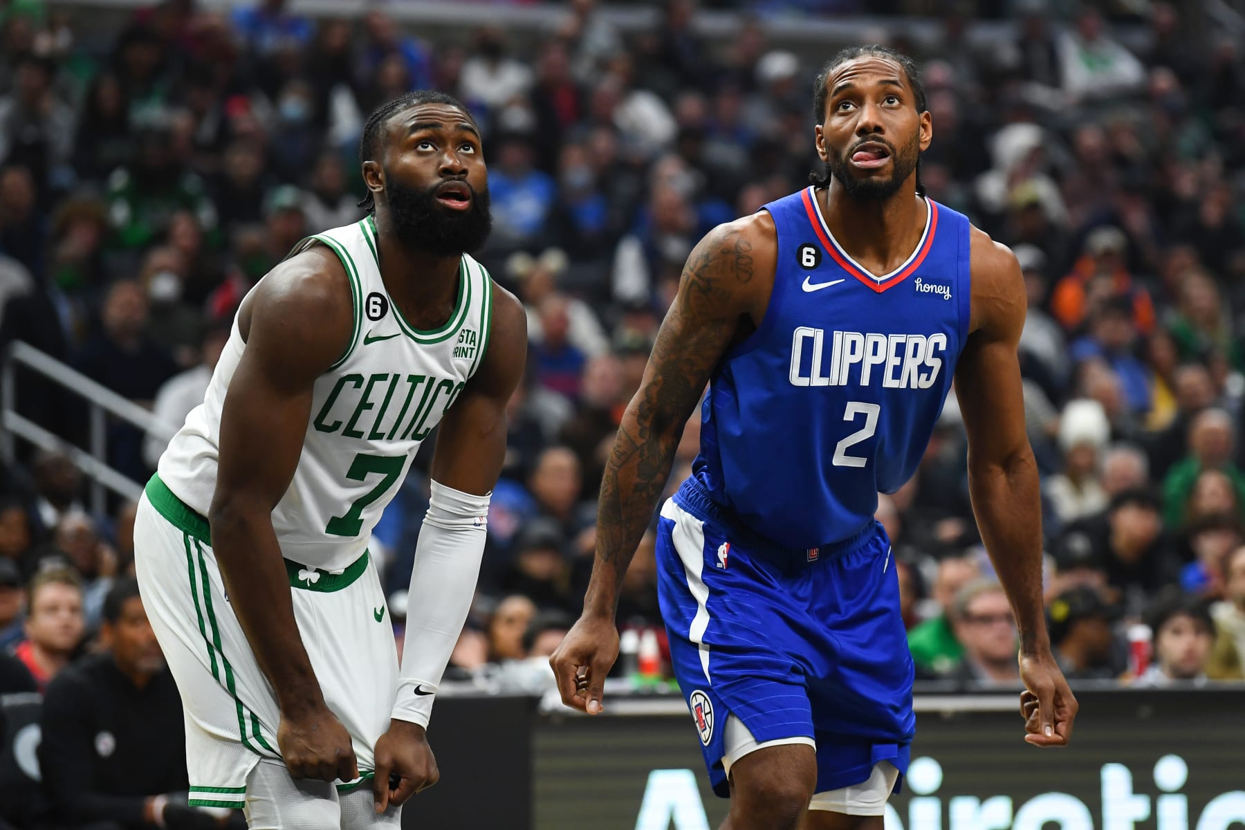 Kawhi Leonard, Paul George playing together against Celtics