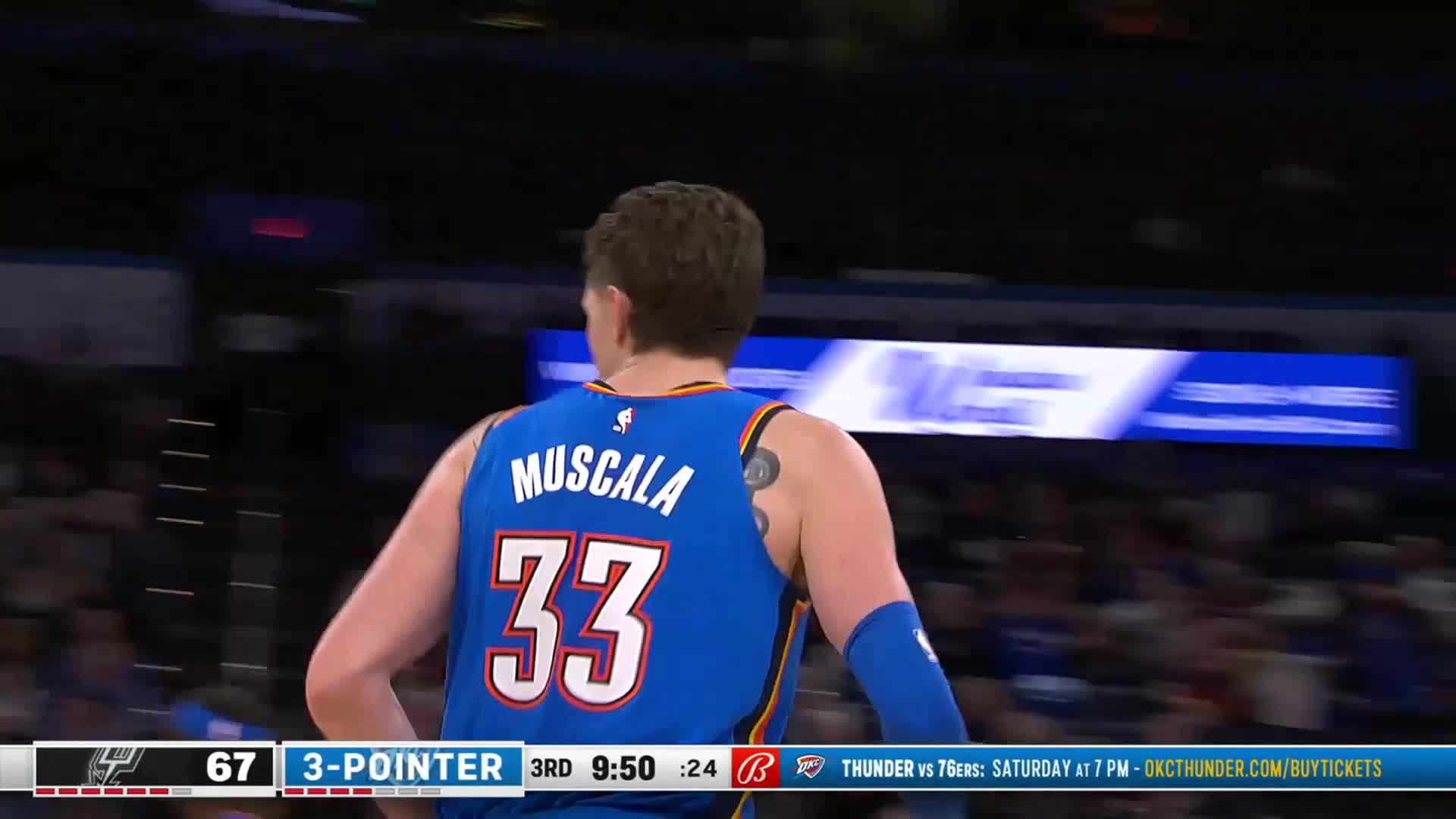 Mike Muscala makes it RAIN! ☂️ Drops 5-6 FG from the bench vs. Spurs 