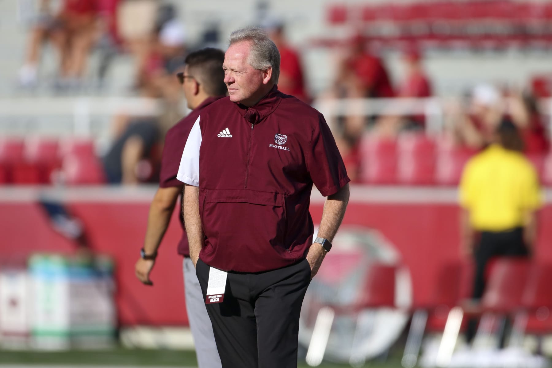 FAYETTEVILLE, AR - SEPTEMBER 17: Missouri State Bears head coach Bobby Petrino before the college football game between the Missouri State Bears and Arkansas Razorbacks on September 17, 2022, at Donald W. Reynolds Razorback Stadium in Fayetteville, Arkansas. (Photo by Andy Altenburger/Icon Sportswire via Getty Images)