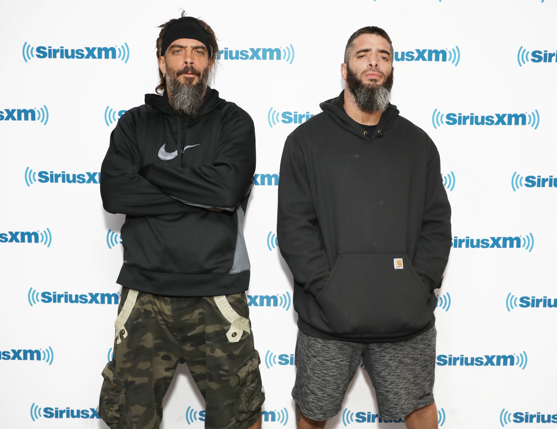 NEW YORK, NY - APRIL 04: Wrestlers Jay Briscoe and Mark Briscoe of The Briscoe Brothers visit the SiriusXM Studios on April 4, 2019 in New York City. (Photo by Cindy Ord/Getty Images)