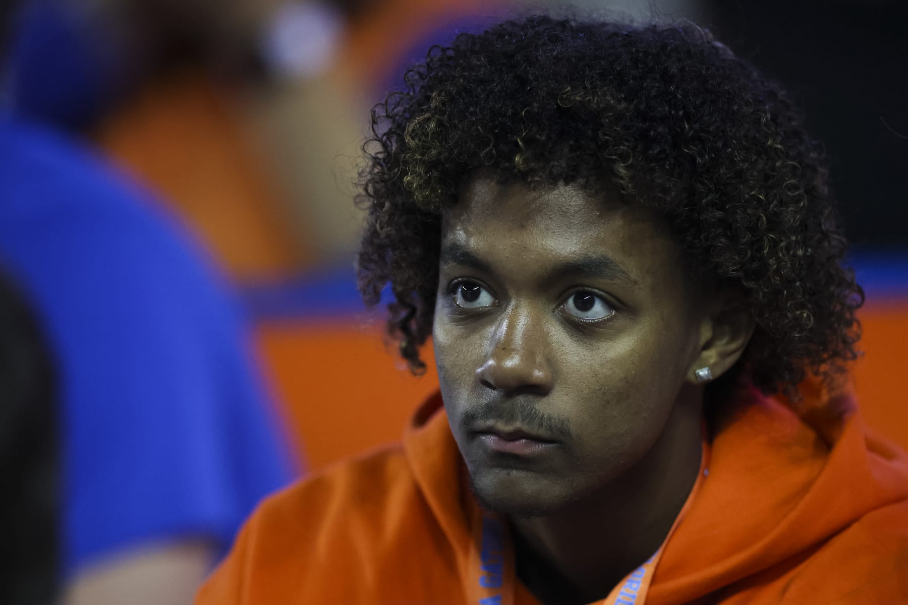 GAINESVILLE, FLORIDA - NOVEMBER 12: Florida Gators commit Jaden Rashada looks on during the second half of a game between the Florida Gators and the South Carolina Gamecocks at Ben Hill Griffin Stadium on November 12, 2022 in Gainesville, Florida. (Photo by James Gilbert/Getty Images)