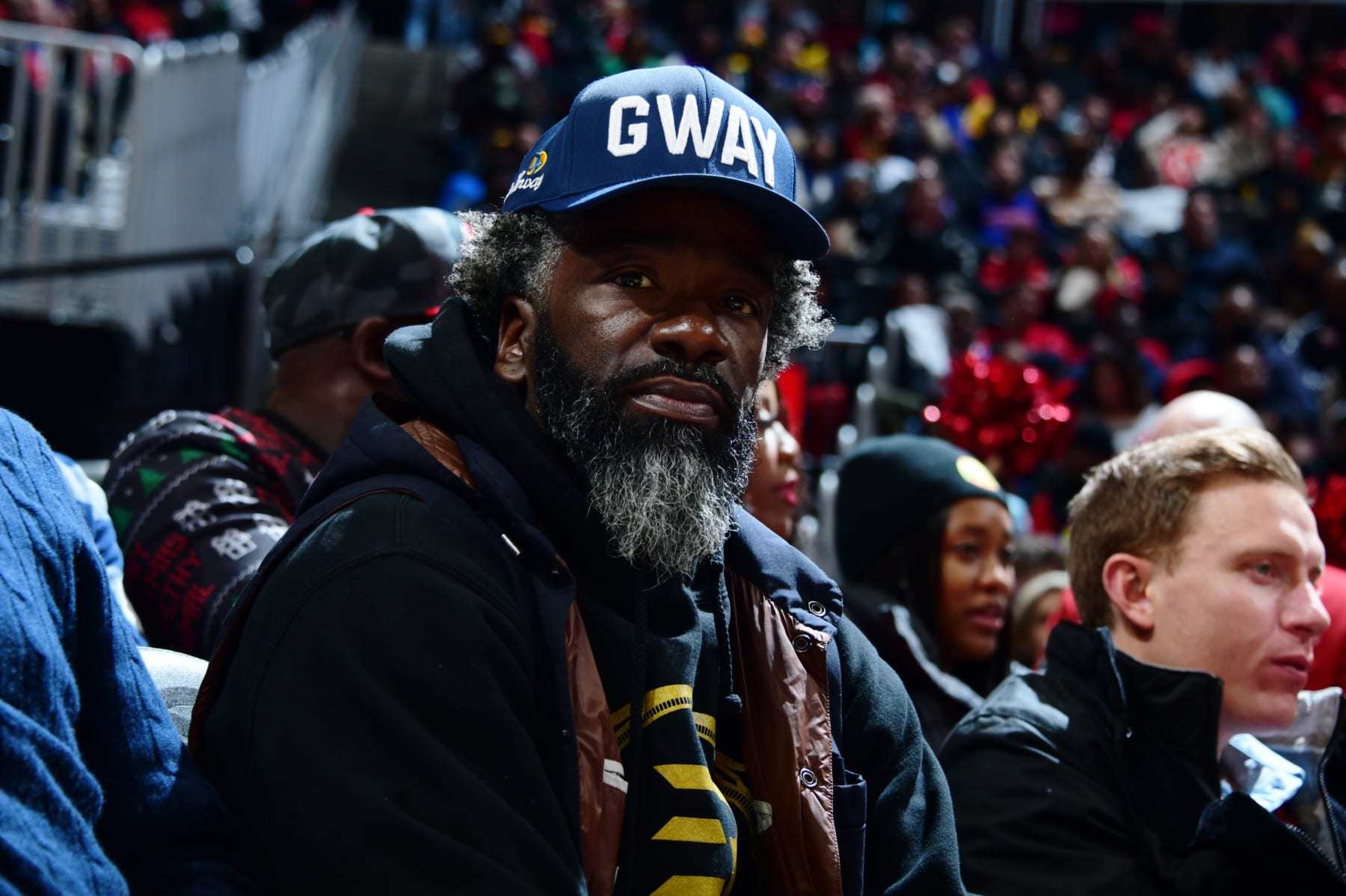 ATLANTA, GA - DECEMBER 23: Ed Reed looks on during the game between the Atlanta Hawks and the Detroit Pistons on December 23, 2022 at State Farm Arena in Atlanta, Georgia. NOTE TO USER: User expressly acknowledges and agrees that, by downloading and/or using this Photograph, user is consenting to the terms and conditions of the Getty Images License Agreement. Mandatory Copyright Notice: Copyright 2022 NBAE (Photo by Scott Cunningham/NBAE via Getty Images)