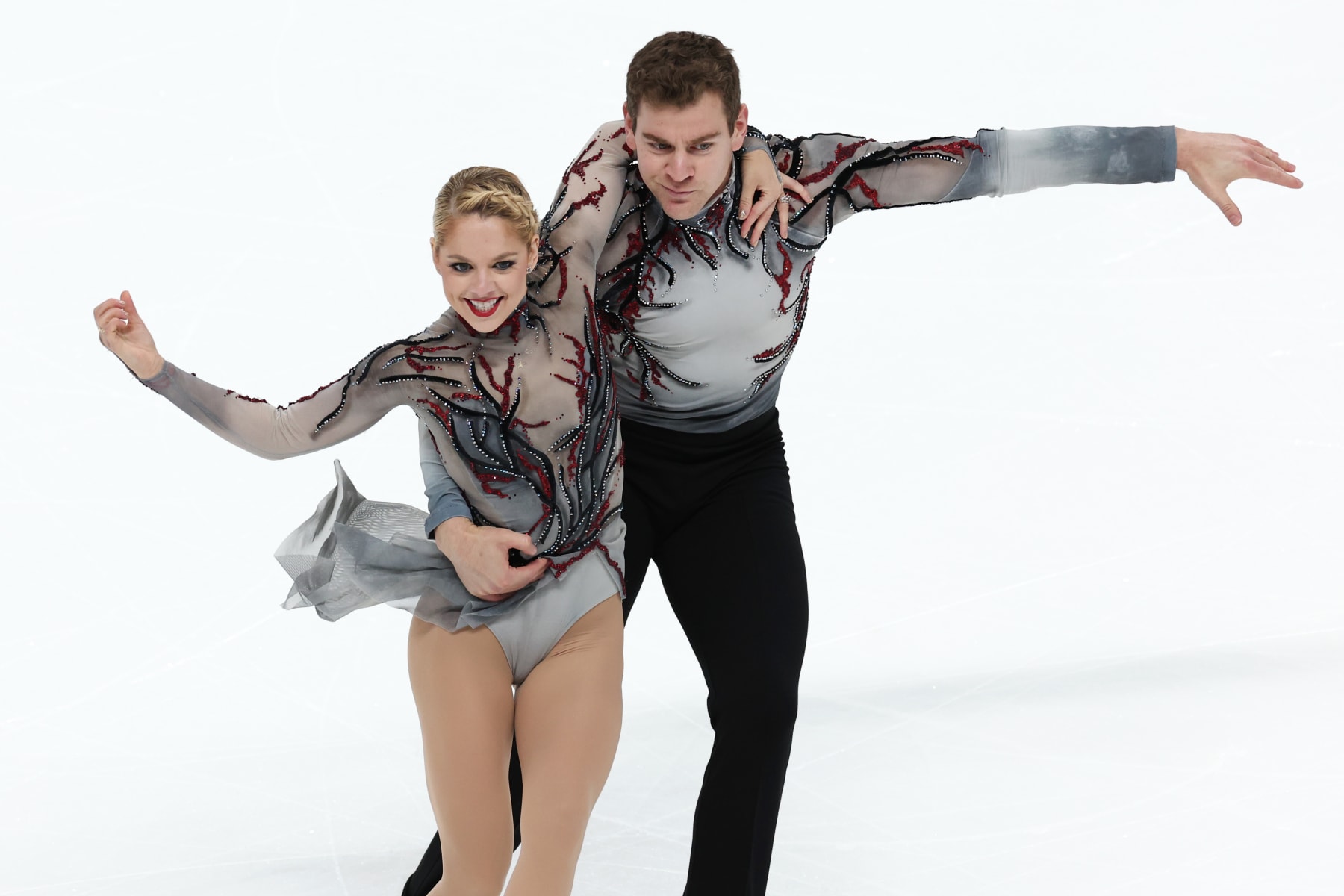 SAN JOSE, CALIFORNIA - JANUARY 26: Alexa Knierim and Brandon Frazier skate during the Championship Pairs Short Program on day one of the 2023 TOYOTA U.S. Figure Skating Championships at SAP Center on January 26, 2023 in San Jose, California. (Photo by Ezra Shaw/Getty Images)