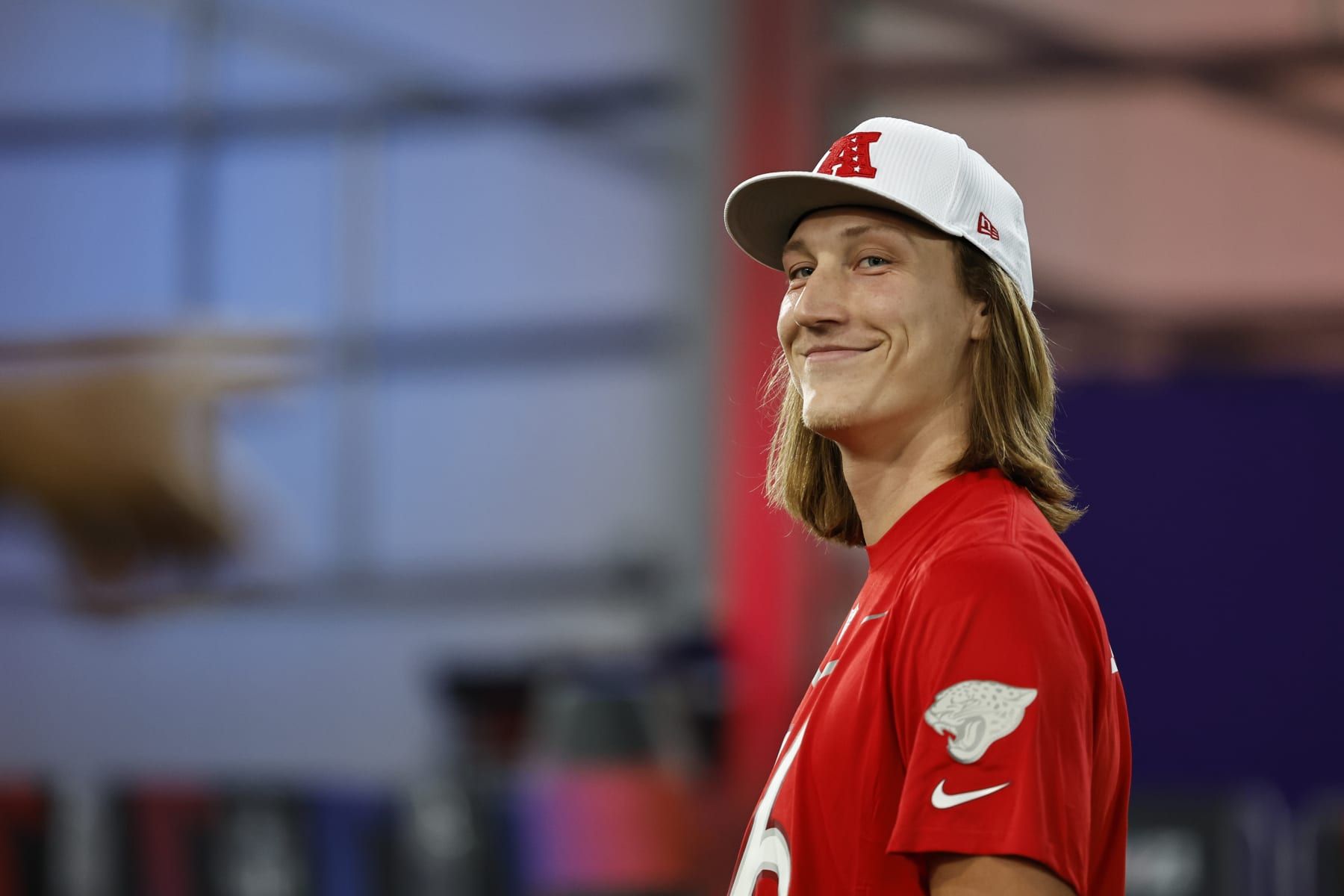 Trevor Lawrence of the Jacksonville Jaguars smiles after the News Photo  - Getty Images