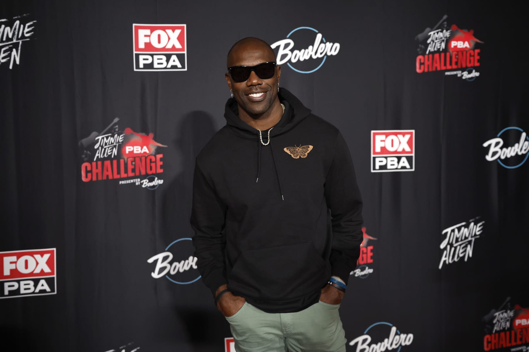 MATTHEWS, NORTH CAROLINA - OCTOBER 05: NFL Hall of Famer Terrell Owens attends the Jimmie Allen PBA Challenge presented by Bowlero at Bowlero Matthews on October 05, 2022 in Matthews, North Carolina. (Photo by Jared C. Tilton/Getty Images for PBABowleroCorp )