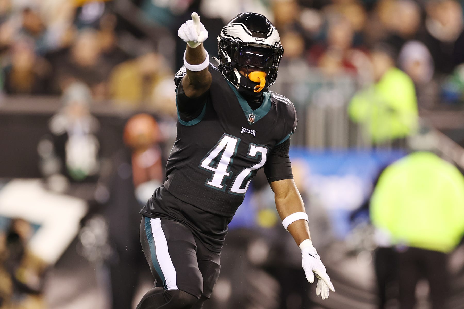 Philadelphia Eagles' K'Von Wallace (42) during the first half of