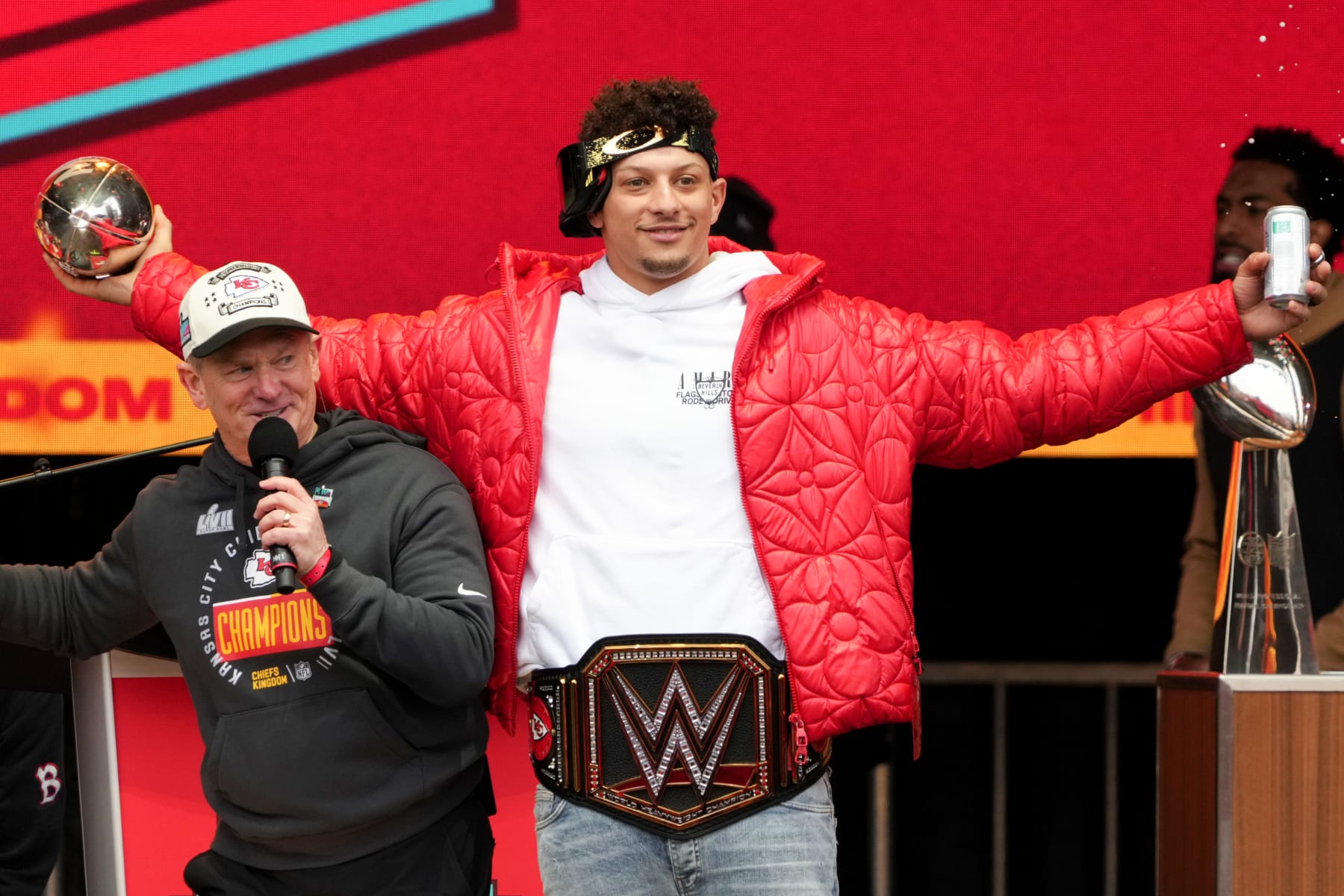 Patrick Mahomes was so wasted, he gave the Lombardi away: Chiefs QB  one-ups Tom Brady in drunken parade antics by handing off the Super Bowl  trophy - The SportsRush