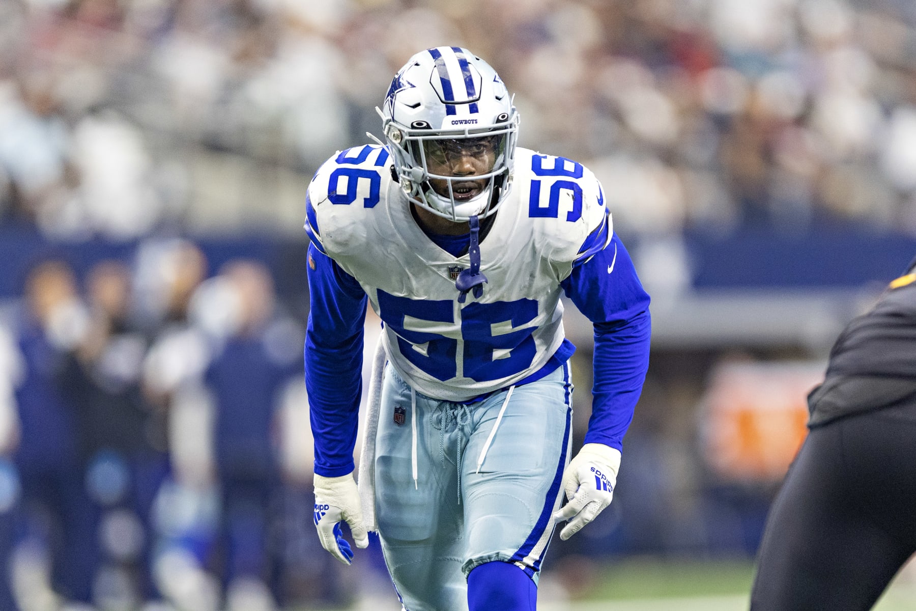 Dante Fowler Jr. #56 of the Dallas Cowboys prepares for the snap News  Photo - Getty Images