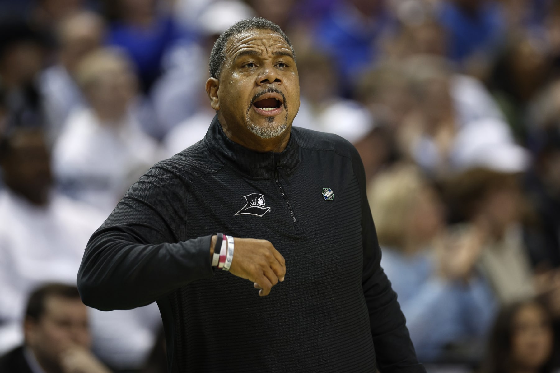 GREENSBORO, NORTH CAROLINA - MARCH 17: Head coach Ed Cooley of the Providence Friars reacts during the first half against the Kentucky Wildcats in the first round of the NCAA Men's Basketball Tournament at The Fieldhouse at Greensboro Coliseum on March 17, 2023 in Greensboro, North Carolina. (Photo by Jared C. Tilton/Getty Images)
