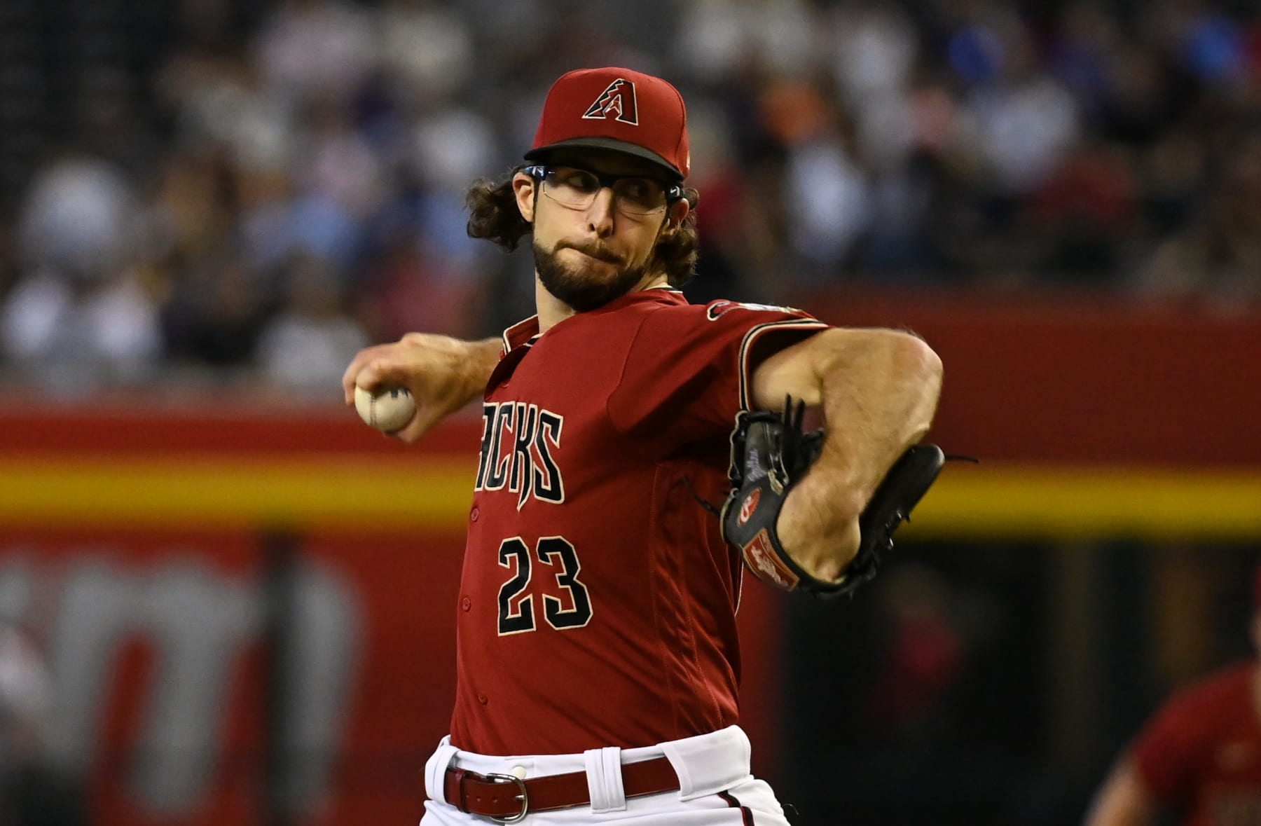 PHOENIX, ARIZONA - SEPTEMBER 04: Zac Gallen #23 of the Arizona Diamondbacks delivers a pitch against the Milwaukee Brewers at Chase Field on September 04, 2022 in Phoenix, Arizona. (Photo by Norm Hall/Getty Images)