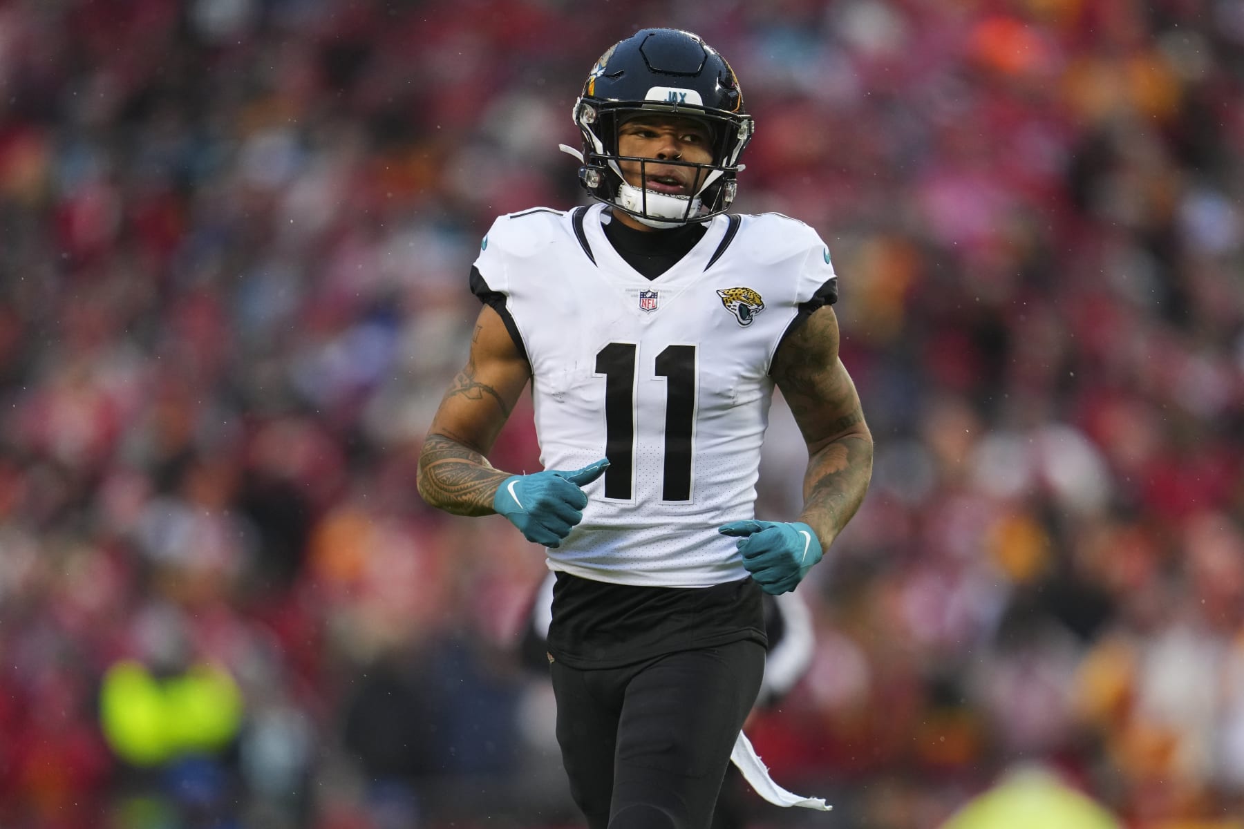 Marvin Jones Jr. #11 of the Jacksonville Jaguars smiles on the News  Photo - Getty Images