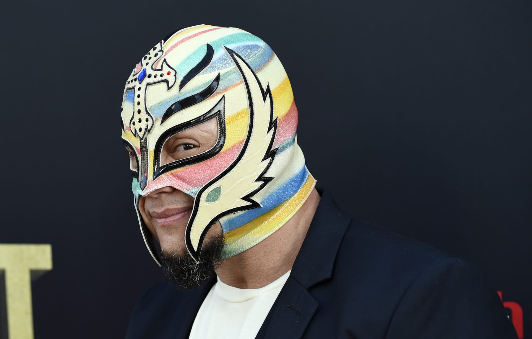 FILE - Professional wrestler Rey Mysterio poses at the premiere of the HBO documentary film "Andre the Giant" at the ArcLight Hollywood on Thursday, March 29, 2018, in Los Angeles. Mysterio was revealed Thursday, Jan 20, 2022, as the cover star of the WWE 2K22 video game. (Photo by Chris Pizzello/Invision/AP) FILE - Professional wrestler Rey Mysterio poses at the premiere of the HBO documentary film "Andre the Giant" at the ArcLight Hollywood on Thursday, March 29, 2018, in Los Angeles. Mysterio was revealed Thursday, Jan 20, 2022, as the cover star of the WWE 2K22 video game. (Photo by Chris Pizzello/Invision/AP)