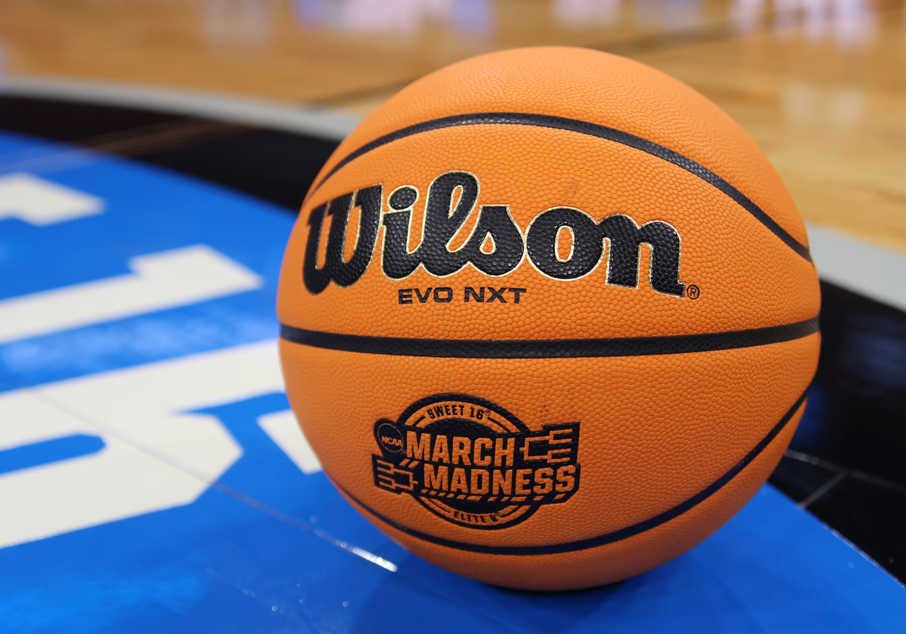 LOUISVILLE, KY - MARCH 24: NCAA basketballs for use during the NCAA Division I Mens Championship Sweet Sixteen round basketball game between the Alabama Crimson Tide and the San Diego State Aztecs at the KFC Yum! Center in Louisville, KY. (Photo by Jeff Moreland/Icon Sportswire via Getty Images)
