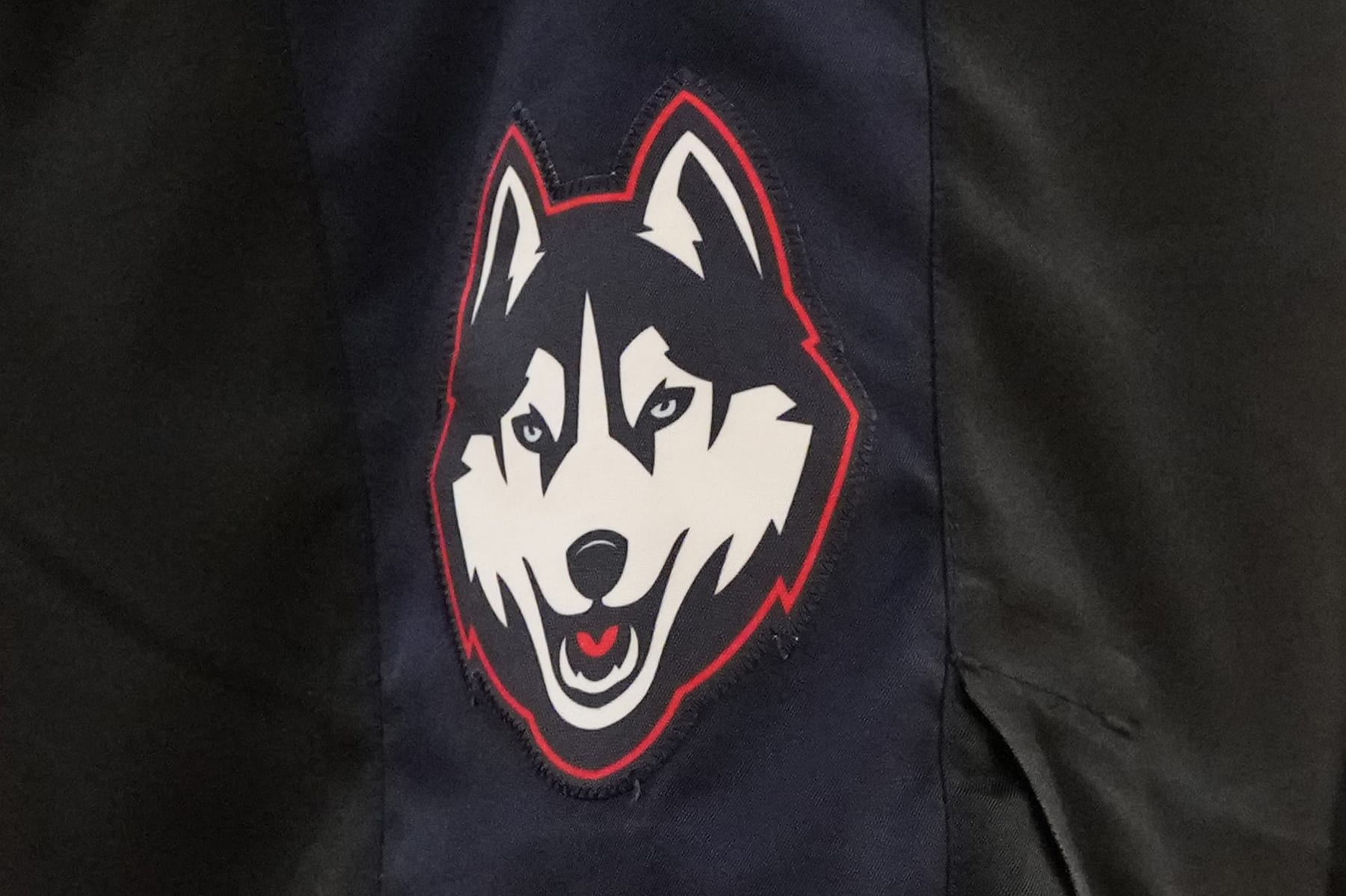 NEW YORK, NEW YORK - MARCH 11:  The Connecticut Huskies logo on pair of short during the Big East Basketball Tournament - Semifinals against the Marquette Golden Eagles at Madison Square Garden on March 11, 2023 in New York City.  (Photo by Mitchell Layton/Getty Images)