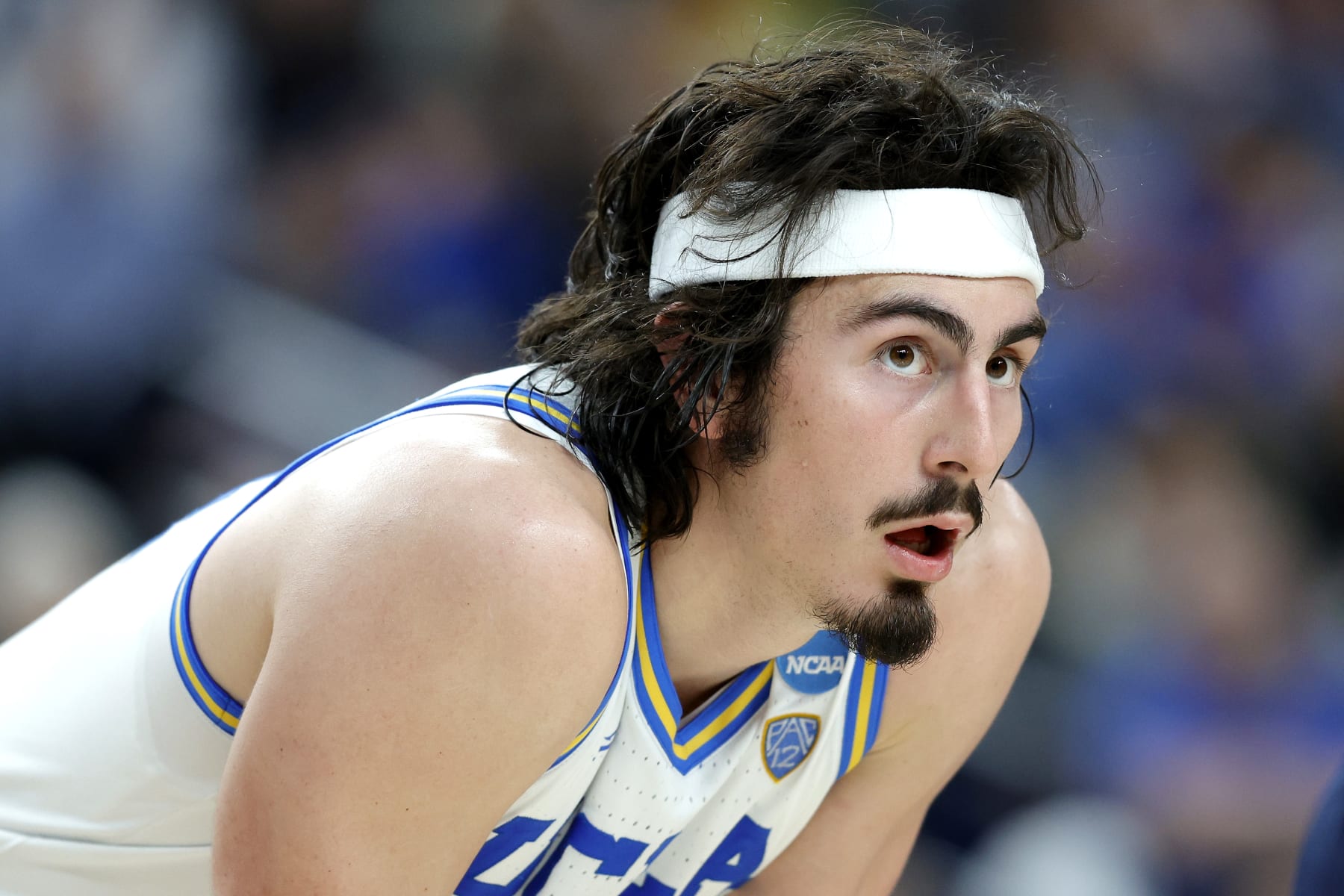 LAS VEGAS, NEVADA - MARCH 23: Jaime Jaquez Jr. #24 of the UCLA Bruins looks on against the Gonzaga Bulldogs during the second half in the Sweet 16 round of the NCAA Men's Basketball Tournament at T-Mobile Arena on March 23, 2023 in Las Vegas, Nevada. (Photo by Carmen Mandato/Getty Images)