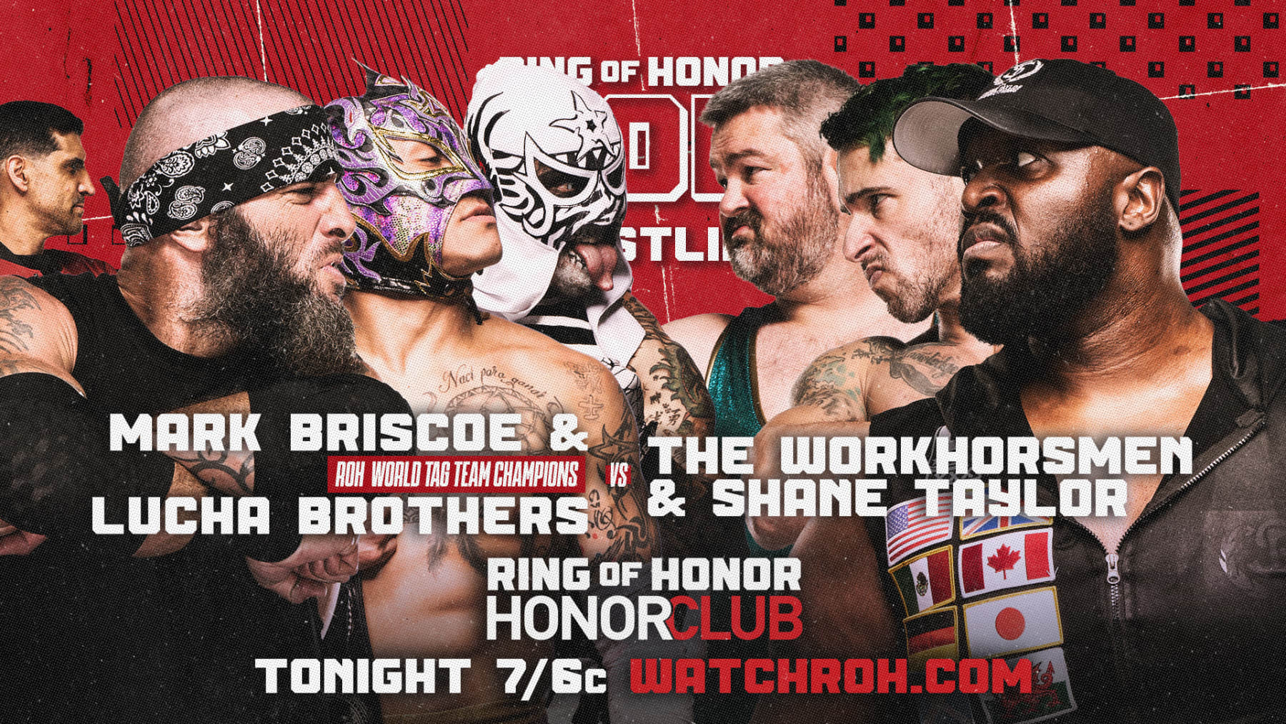 Mark Briscoe, the Lucha Bros, Workhorsmen and Shane Taylor.