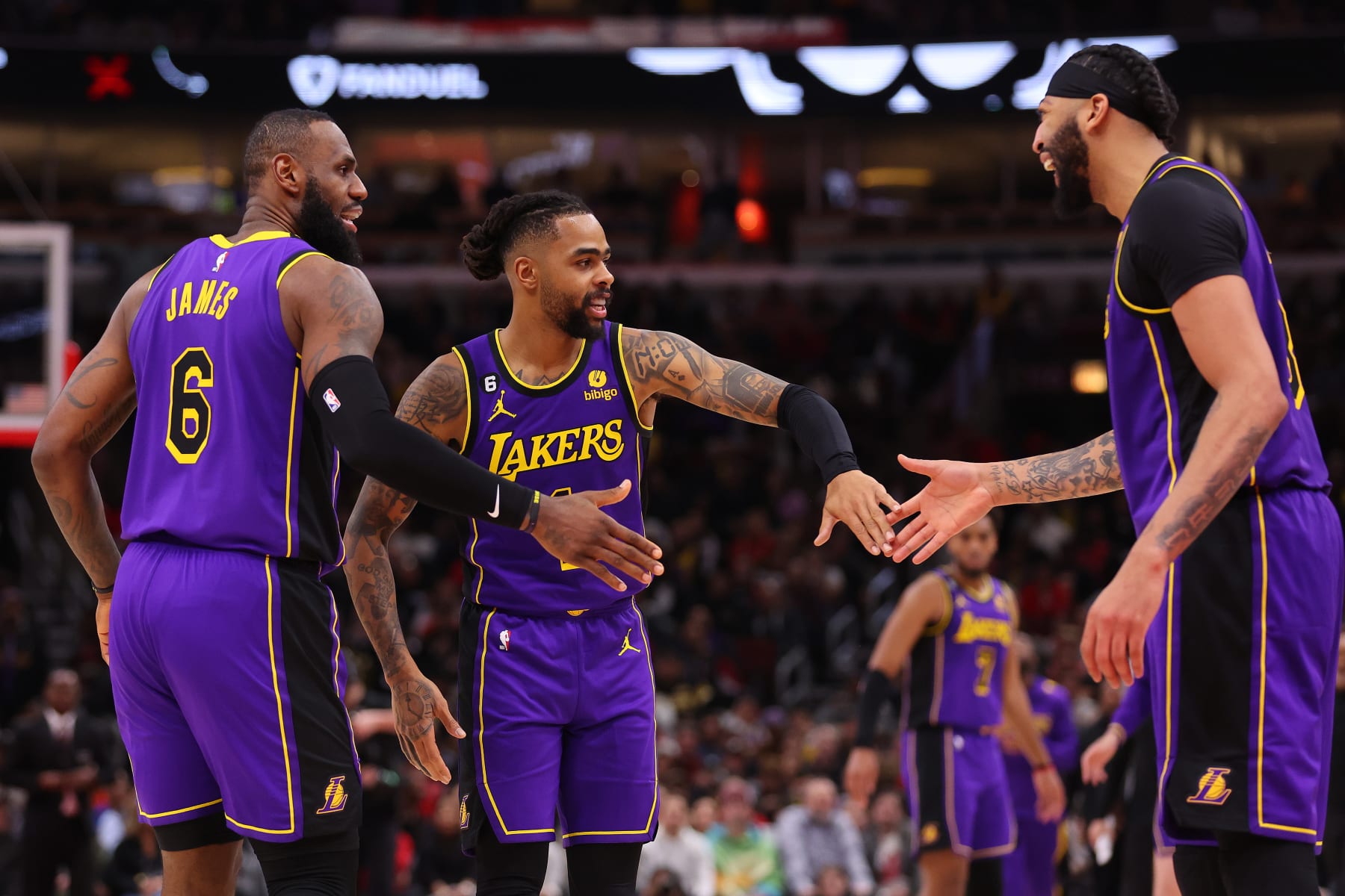 LeBron James, D'Angelo Russell and Anthony Davis LeBron James, D'Angelo Russell and Anthony Davis