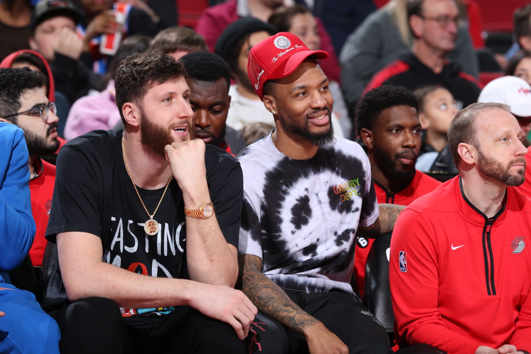 Jusuf NurkiÄ and Damian Lillard Jusuf NurkiÄ and Damian Lillard