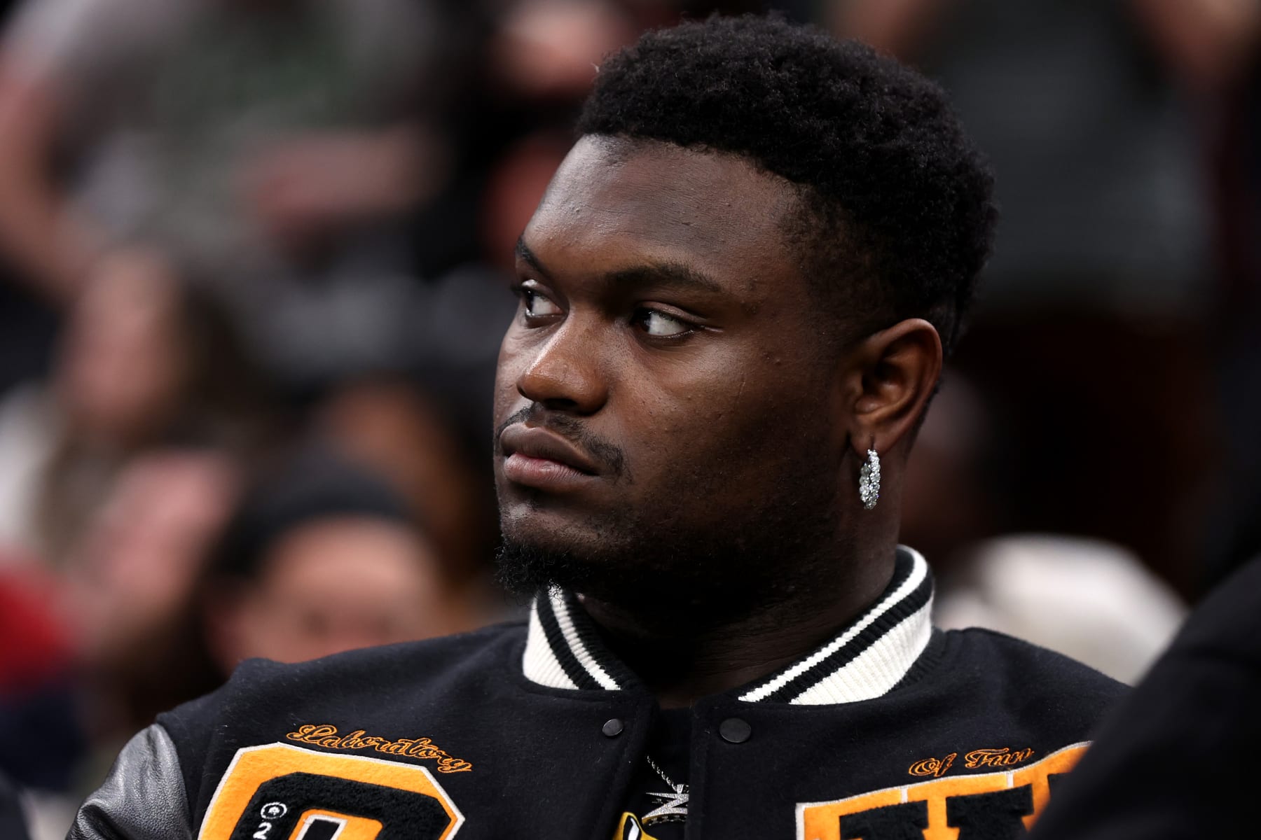 BOSTON, MASSACHUSETTS - JANUARY 11: Zion Williamson #1 of the New Orleans Pelicans looks on during the second half of the game against the Boston Celtics at TD Garden on January 11, 2023 in Boston, Massachusetts. NOTE TO USER: User expressly acknowledges and agrees that, by downloading and or using this photograph, User is consenting to the terms and conditions of the Getty Images License Agreement. (Photo by Maddie Meyer/Getty Images) BOSTON, MASSACHUSETTS - JANUARY 11: Zion Williamson #1 of the New Orleans Pelicans looks on during the second half of the game against the Boston Celtics at TD Garden on January 11, 2023 in Boston, Massachusetts. NOTE TO USER: User expressly acknowledges and agrees that, by downloading and or using this photograph, User is consenting to the terms and conditions of the Getty Images License Agreement. (Photo by Maddie Meyer/Getty Images)