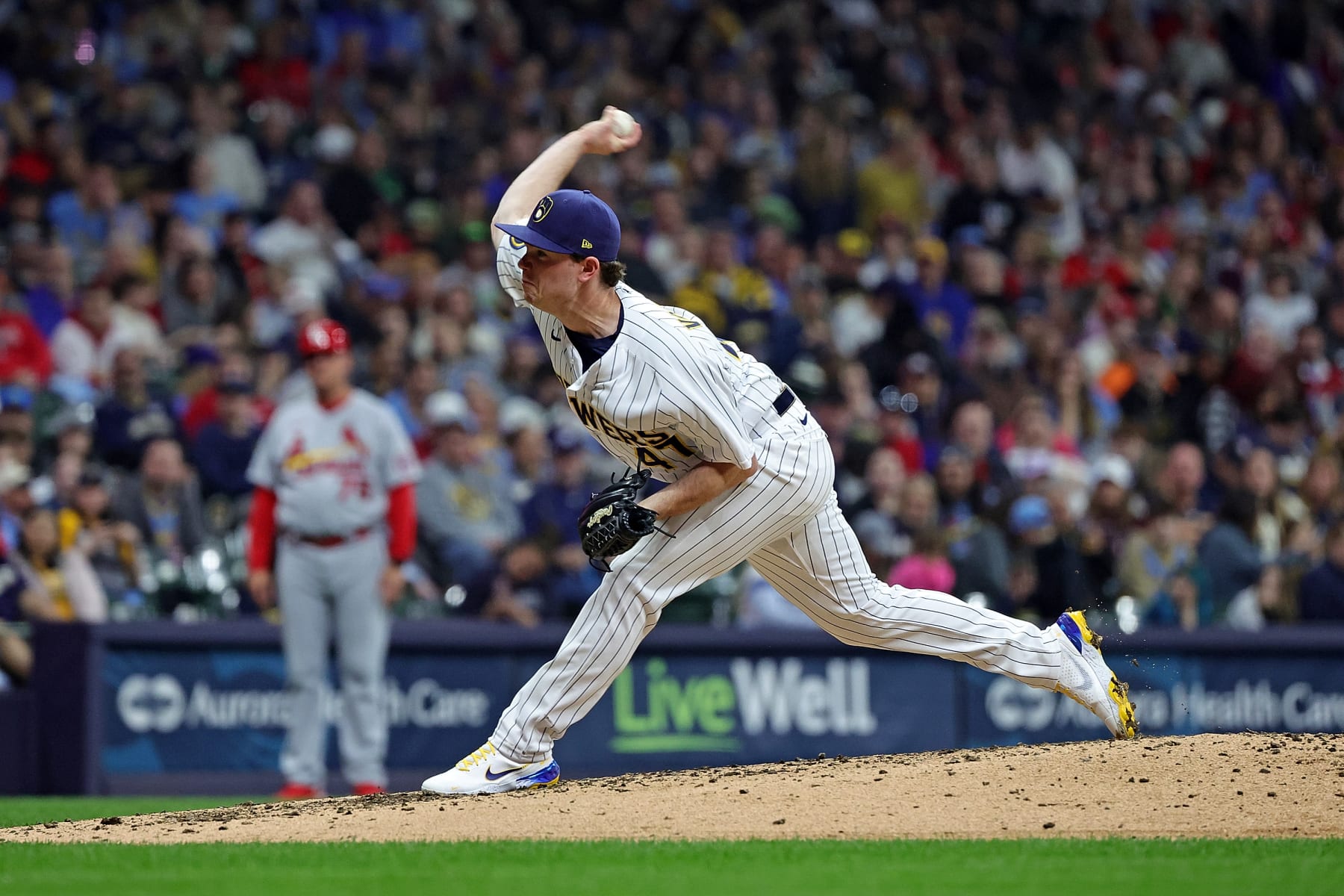 Brewers Pitcher Gus Varland Takes Padres Manny Machado 105 MPH