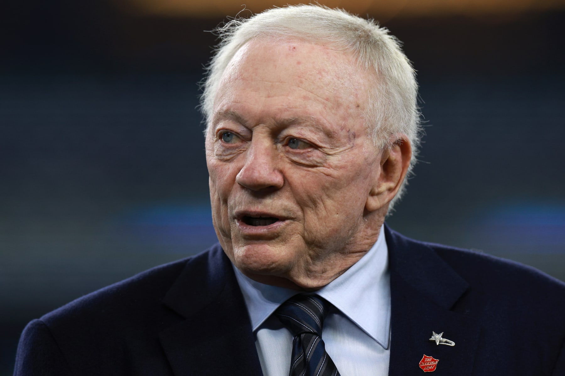 ARLINGTON, TEXAS - DECEMBER 11: Dallas Cowboys owner Jerry Jones looks on prior to a game against the Houston Texans at AT&T Stadium on December 11, 2022 in Arlington, Texas. (Photo by Tom Pennington/Getty Images) ARLINGTON, TEXAS - DECEMBER 11: Dallas Cowboys owner Jerry Jones looks on prior to a game against the Houston Texans at AT&T Stadium on December 11, 2022 in Arlington, Texas. (Photo by Tom Pennington/Getty Images)