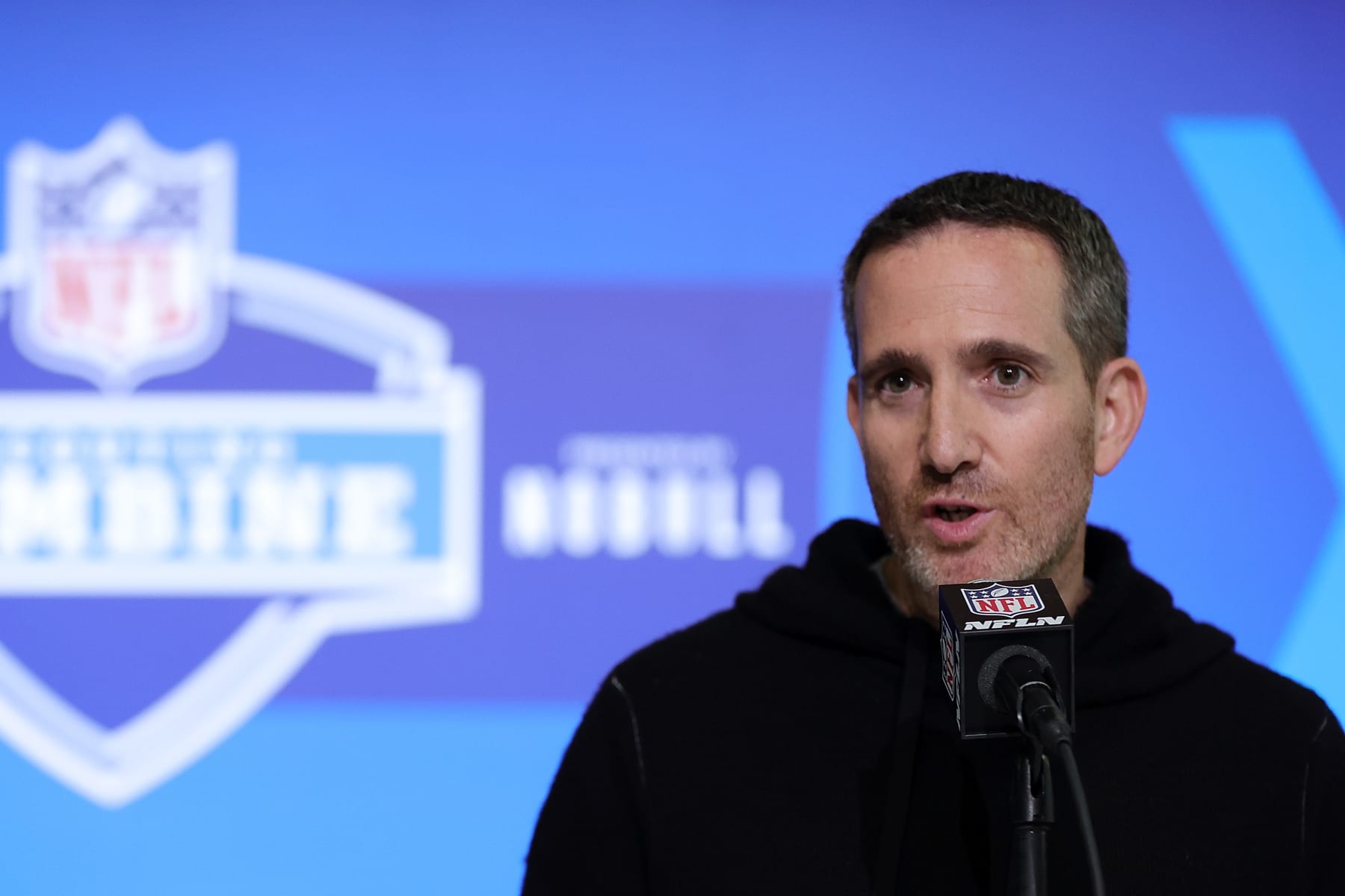 INDIANAPOLIS, INDIANA - FEBRUARY 28: General manager Howie Roseman of the Philadelphia Eagles speaks to the media during the NFL Combine at the Indiana Convention Center on February 28, 2023 in Indianapolis, Indiana. (Photo by Stacy Revere/Getty Images) INDIANAPOLIS, INDIANA - FEBRUARY 28: General manager Howie Roseman of the Philadelphia Eagles speaks to the media during the NFL Combine at the Indiana Convention Center on February 28, 2023 in Indianapolis, Indiana. (Photo by Stacy Revere/Getty Images)