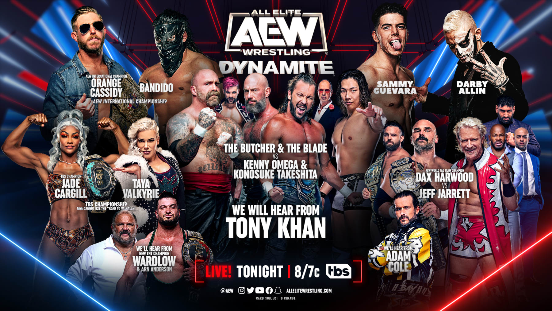 Wednesday's Dynamite lineup.