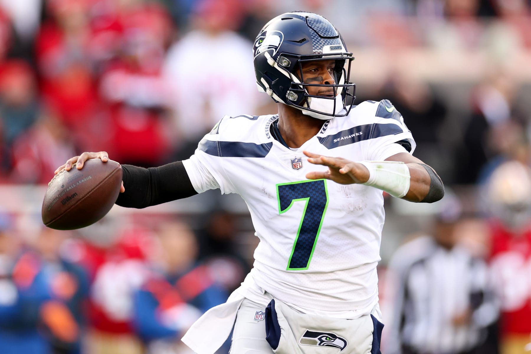 Seattle Seahawks wide receivers Courtney Taylor (L) and Nate