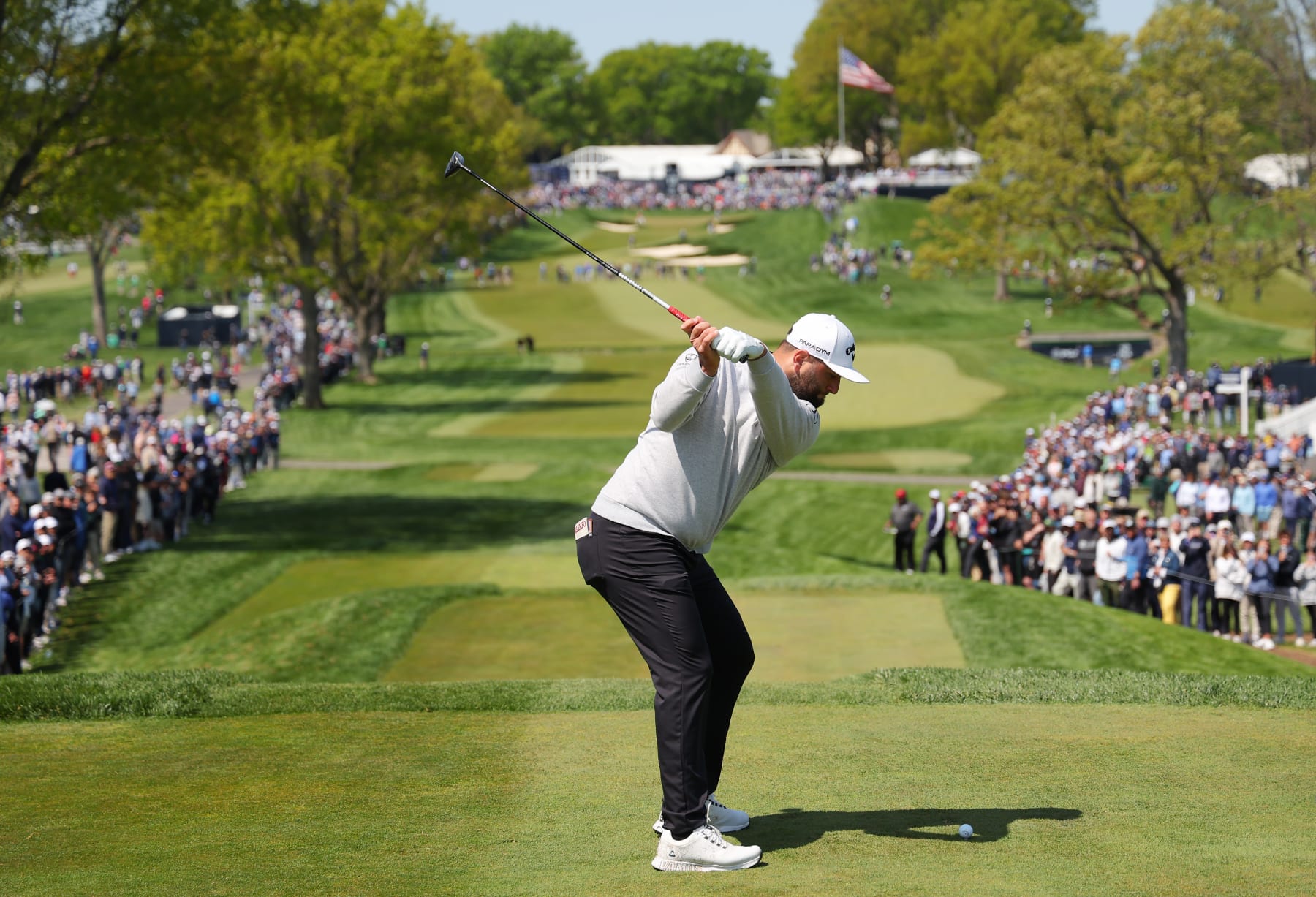 ROCHESTER, NEW YORK - MAY 18: Jon Rahm of Spain plays his shot from the 13th tee during the first round of the 2023 PGA Championship at Oak Hill Country Club on May 18, 2023 in Rochester, New York. (Photo by Kevin C. Cox/Getty Images) ROCHESTER, NEW YORK - MAY 18: Jon Rahm of Spain plays his shot from the 13th tee during the first round of the 2023 PGA Championship at Oak Hill Country Club on May 18, 2023 in Rochester, New York. (Photo by Kevin C. Cox/Getty Images)