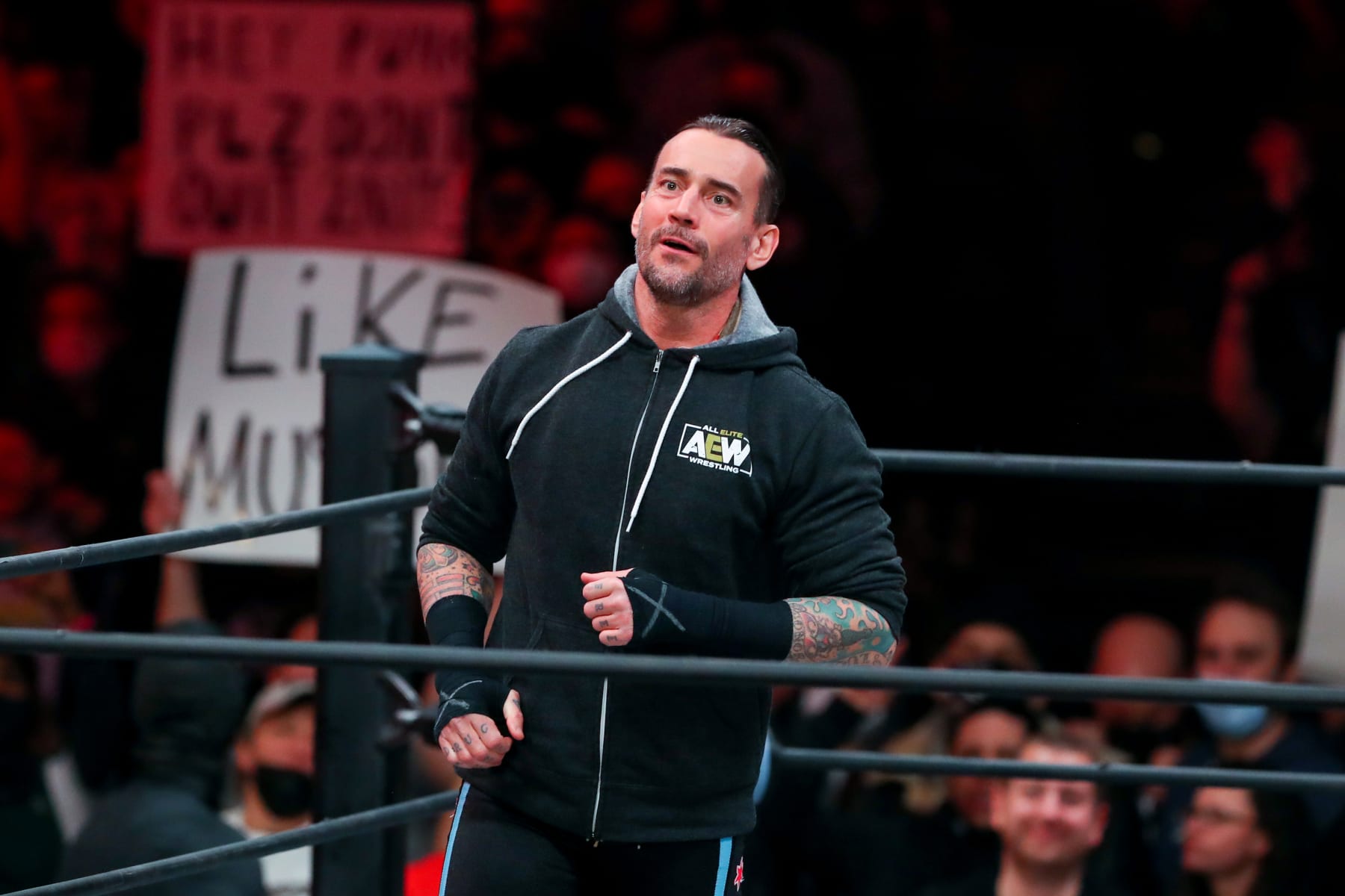 CLEVELAND, OH - JANUARY 26: CM Punk in the ring during AEW Dynamite - Beach Break on January 26, 2022, at the Wolstein Center in Cleveland, OH. (Photo by Frank Jansky/Icon Sportswire via Getty Images)