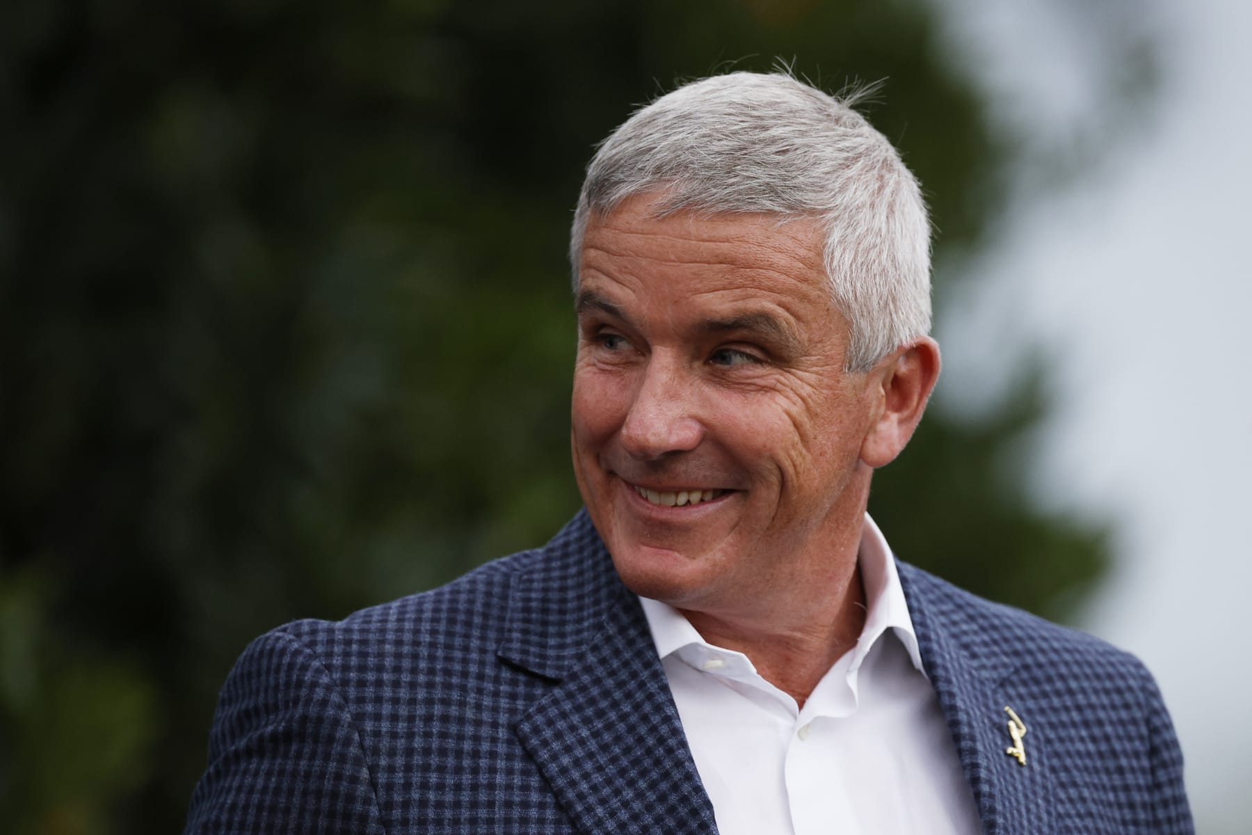 PONTE VEDRA BEACH, FLORIDA - MARCH 12: Jay Monahan, PGA TOUR Commissioner, speaks during the trophy ceremony during the final round of THE PLAYERS Championship on THE PLAYERS Stadium Course at TPC Sawgrass on March 12, 2023 in Ponte Vedra Beach, Florida. (Photo by Jared C. Tilton/Getty Images)