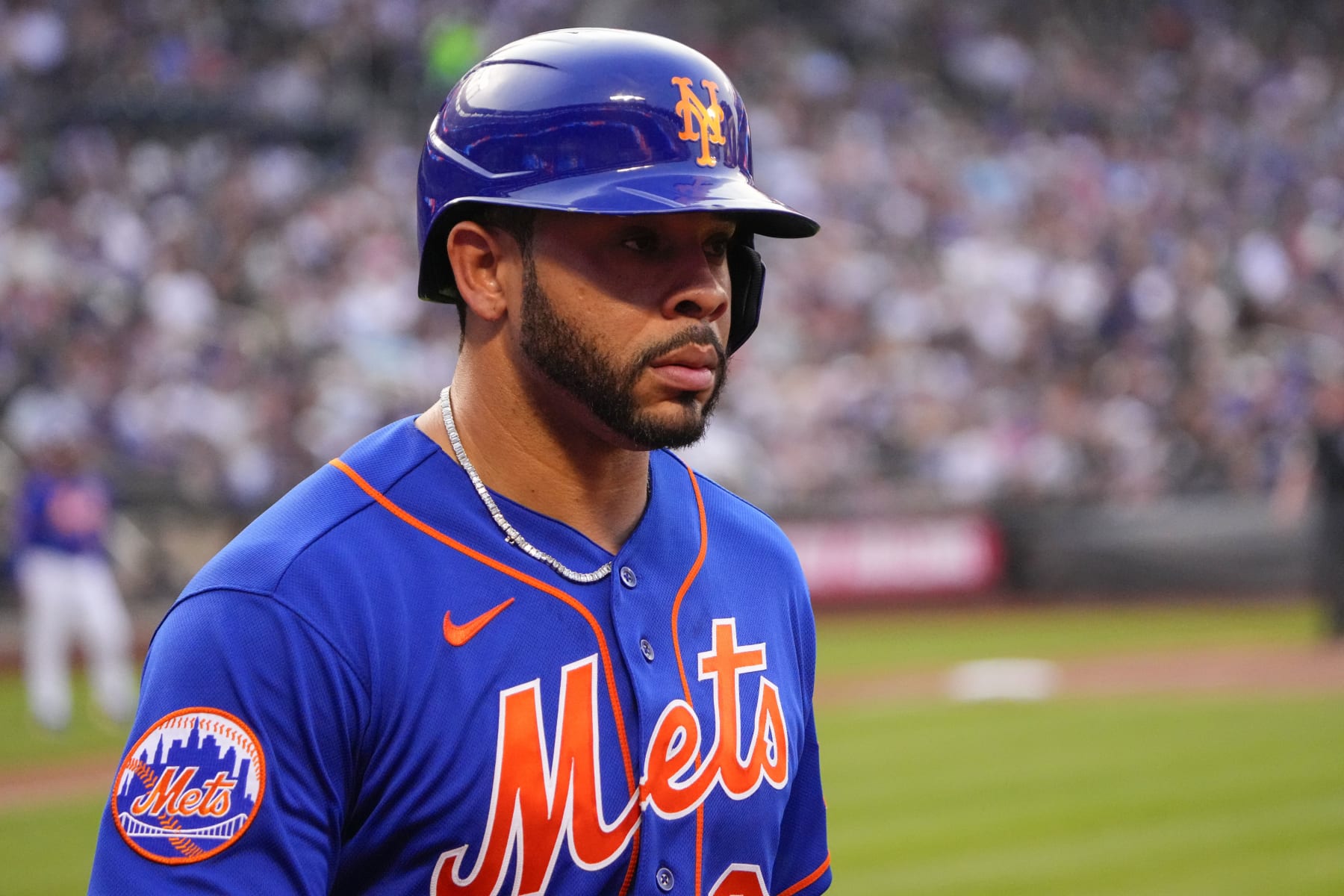 New York Mets left fielder Tommy Pham waits for his turn in the News  Photo - Getty Images