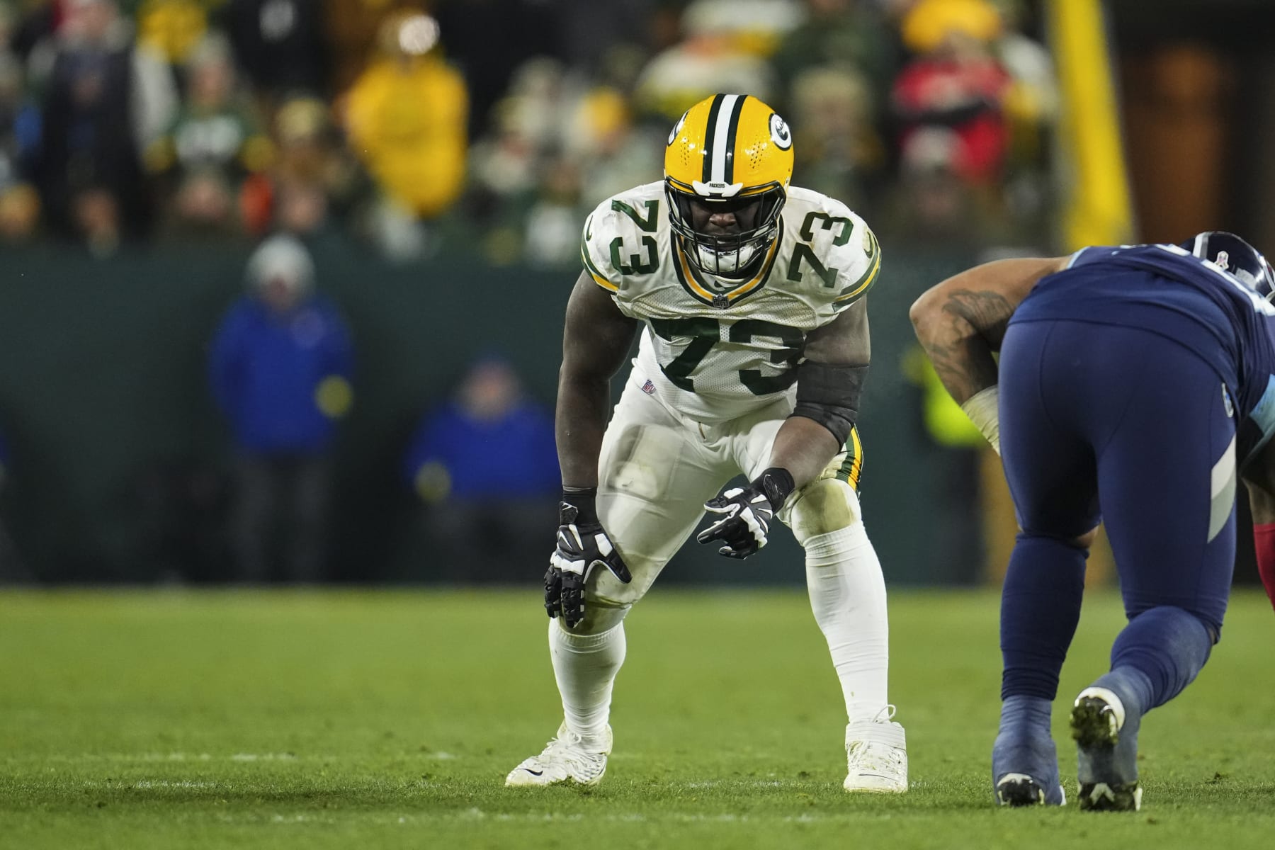 Oct 6, 2019: Dallas Cowboys defensive end Dorance Armstrong #92 reaches for Green  Bay Packers quarterback Aaron Rodgers #12 for a sack during an NFL game  between the Green Bay Packers and