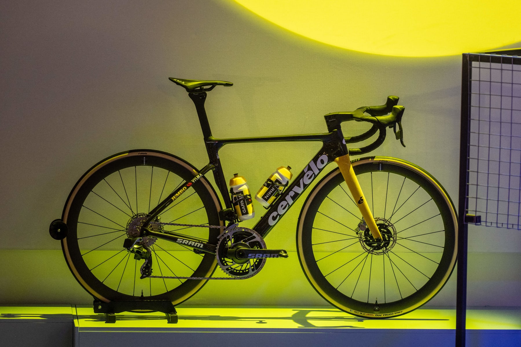Illustration picture shows and a road bike during the presentation of the Team Jumbo-Visma cycling team for the 2023 cycling season, Thursday 22 December 2022, in Amsterdam, The Netherlands. BELGA PHOTO LUC CLAESSEN (Photo by LUC CLAESSEN / BELGA MAG / Belga via AFP) (Photo by LUC CLAESSEN/BELGA MAG/AFP via Getty Images)