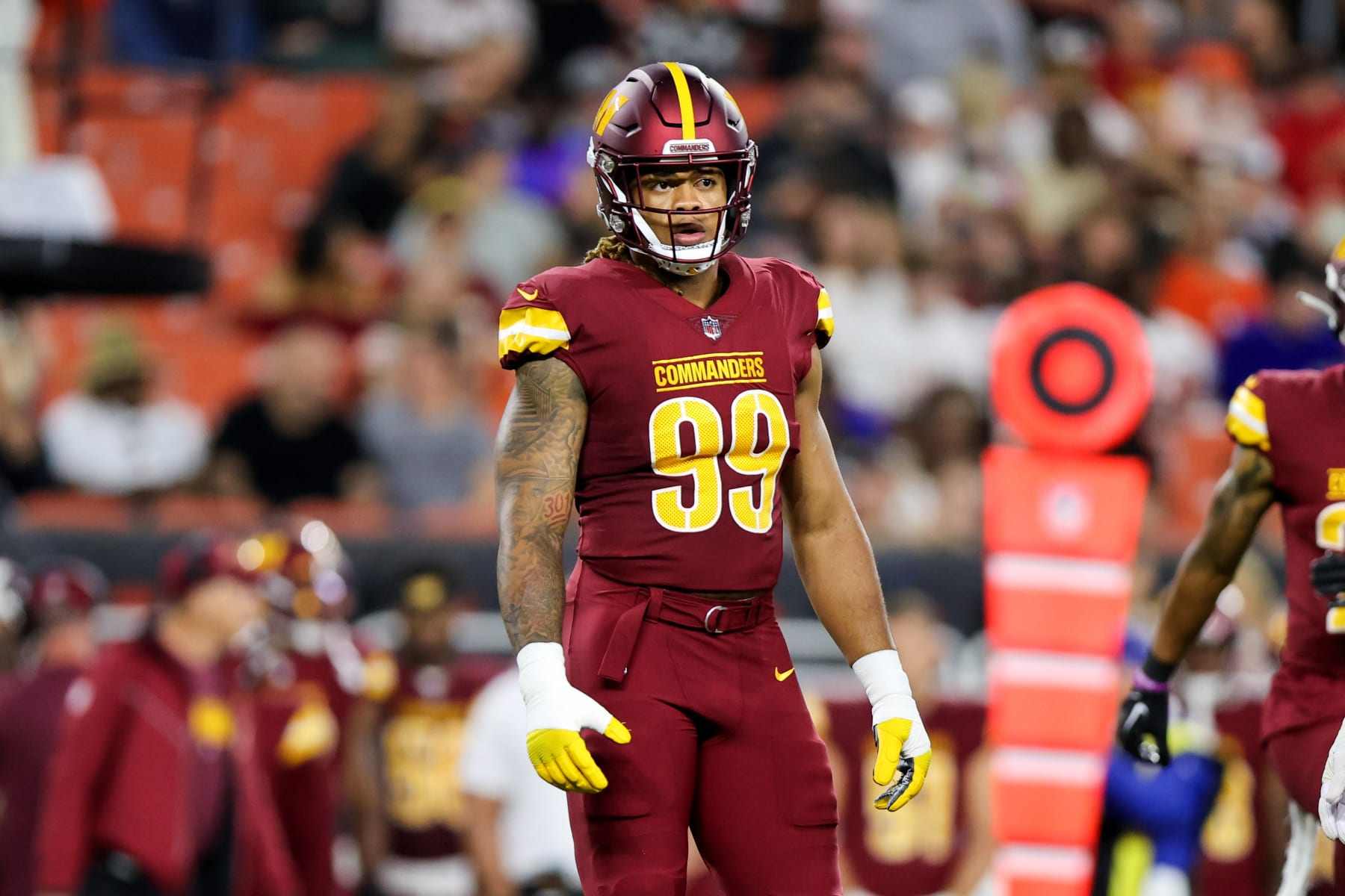 Commanders TE ruptures Achilles' tendon; Chase Young and Montez Sweat  absent - The Washington Post