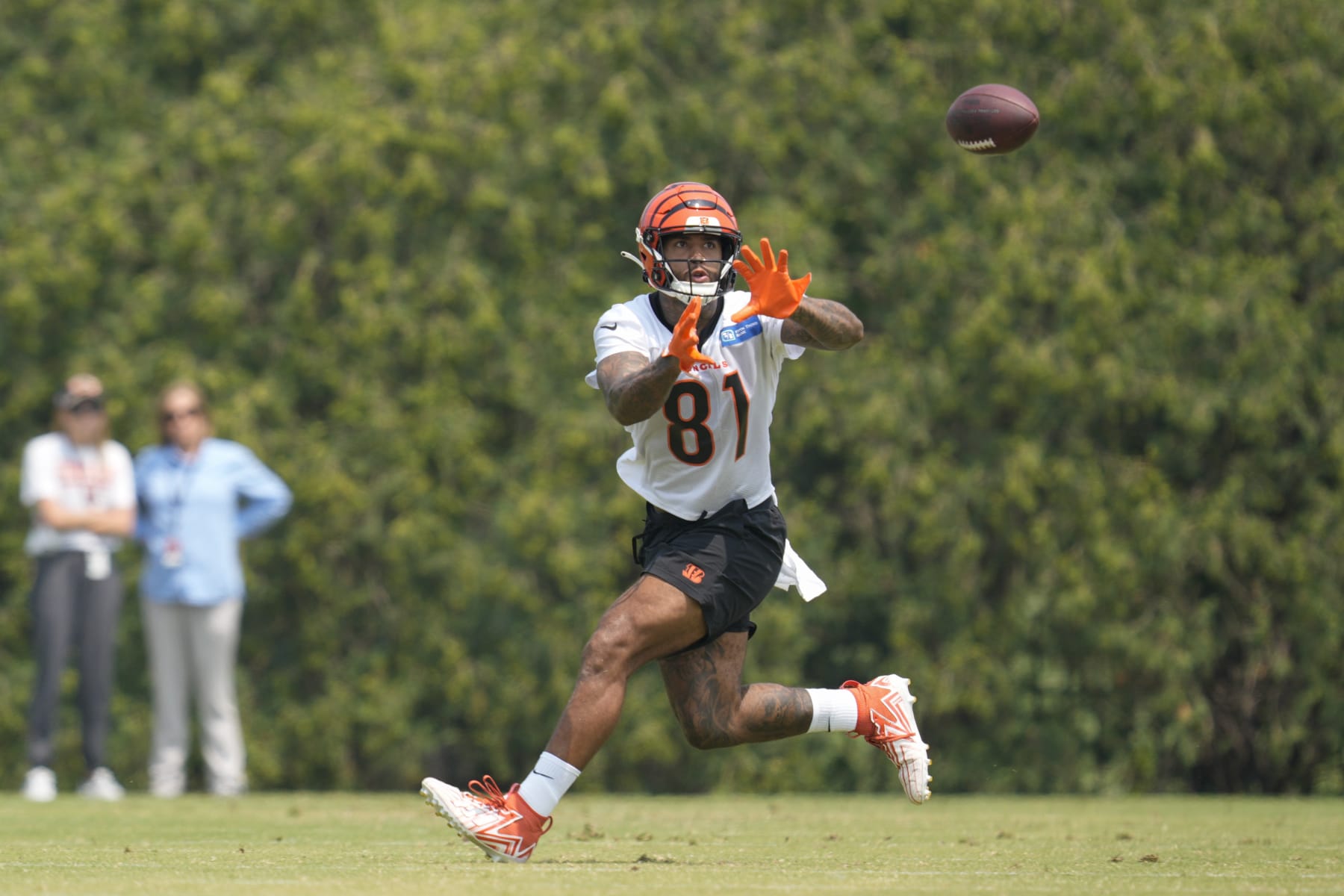 Cincinnati Bengals tight end Irv Smith Jr. (81) runs with the ball