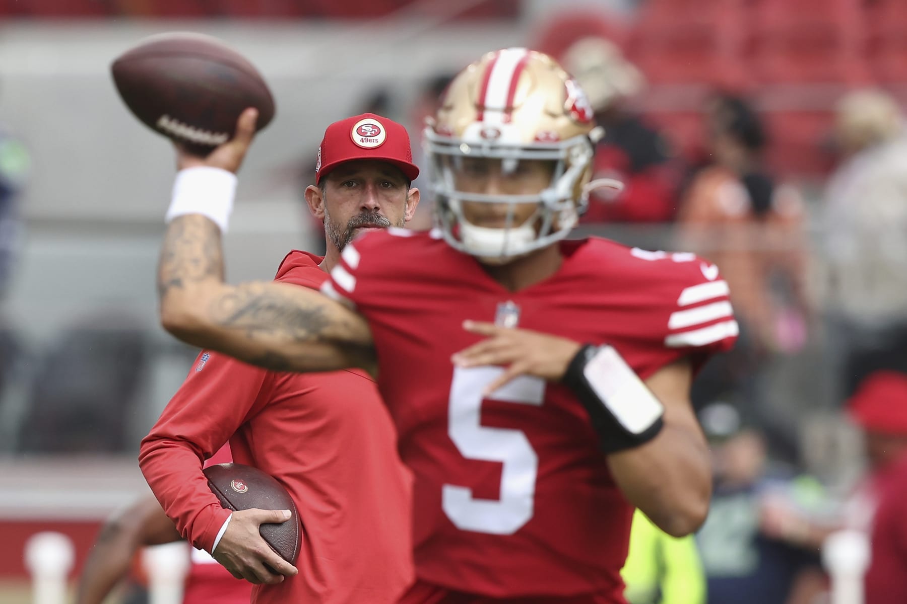 Bleacher Report on X: Kyle Shanahan finally drafts his QB 