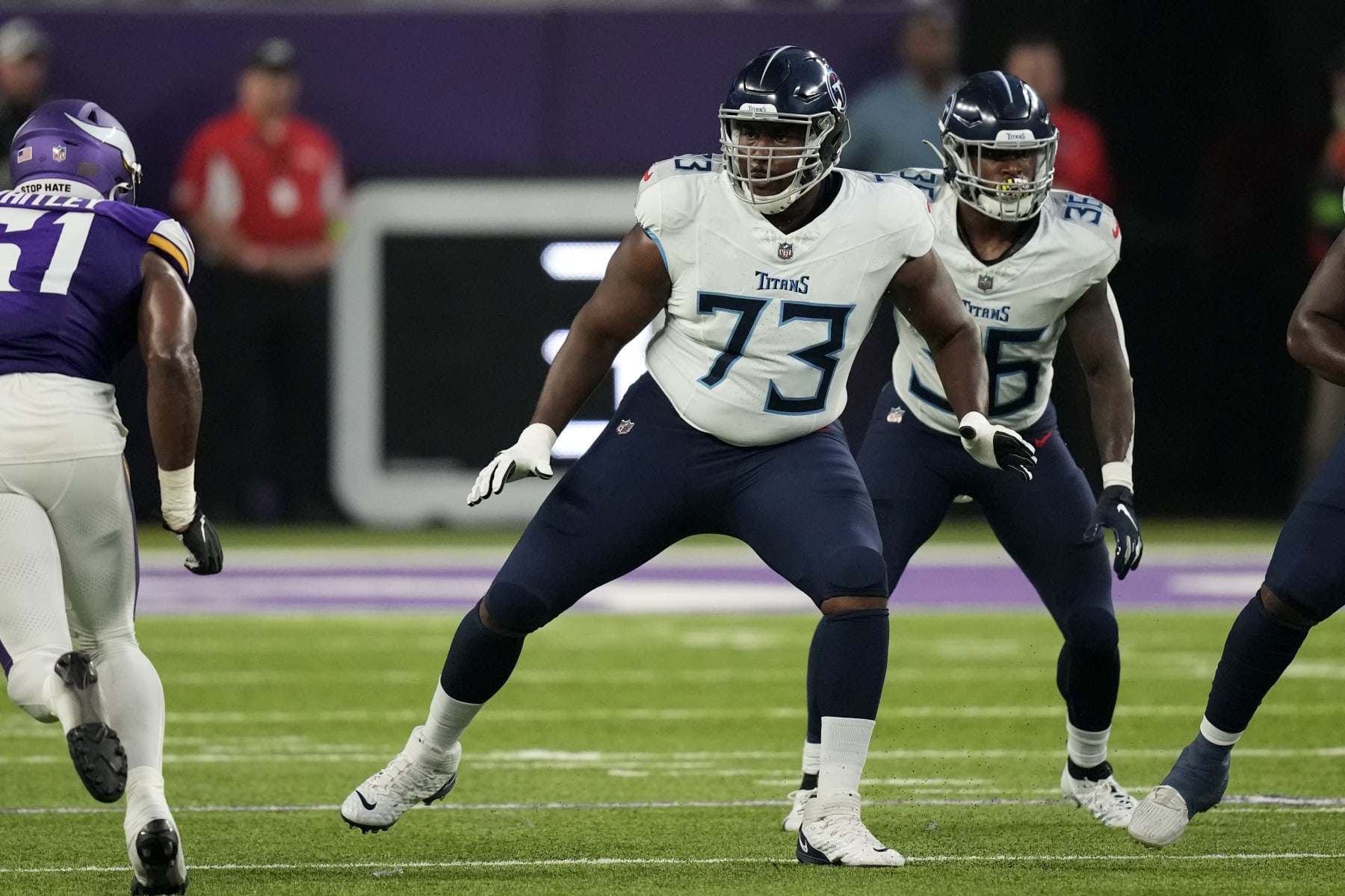 Titans shuffling O-line with undrafted guard, FCS tackle