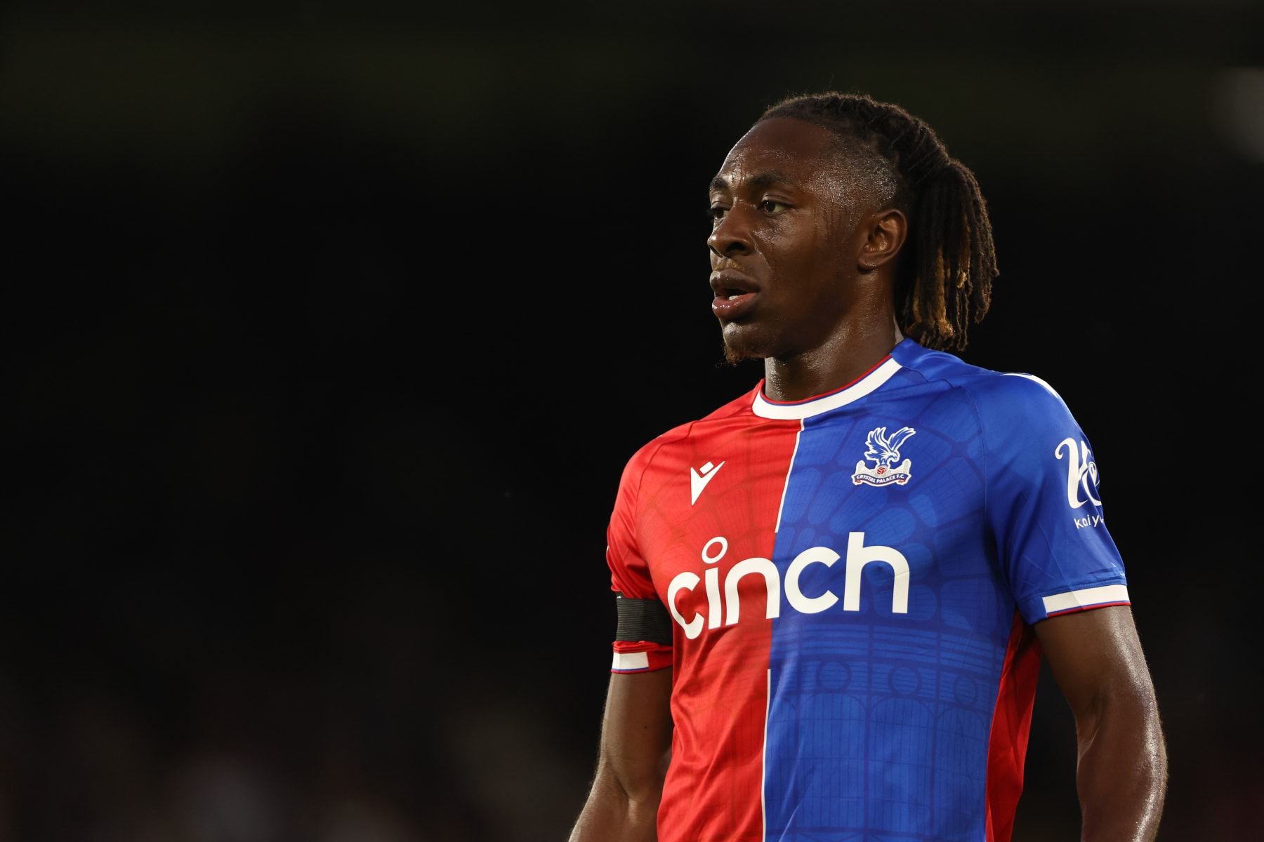 LONDON, ENGLAND - AUGUST 21: Eberechi Eze of Crystal Palace during the Premier League match between Crystal Palace and Arsenal FC at Selhurst Park on August 21, 2023 in London, England. (Photo by Matthew Ashton - AMA/Getty Images)