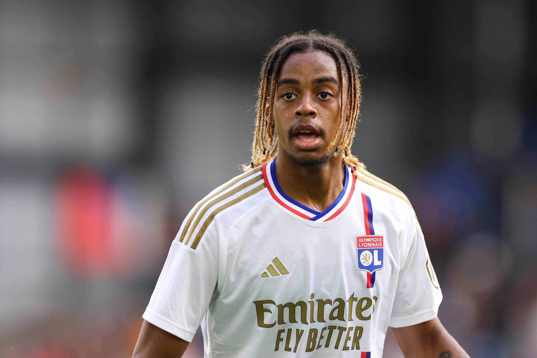 LONDON, ENGLAND - AUGUST 5: Bradley Barcola of Lyon during the pre-season friendly match between Crystal Palace and Olympique Lyonnais at Selhurst Park on August 5, 2023 in London, England. (Photo by Jacques Feeney/Offside/Offside via Getty Images)